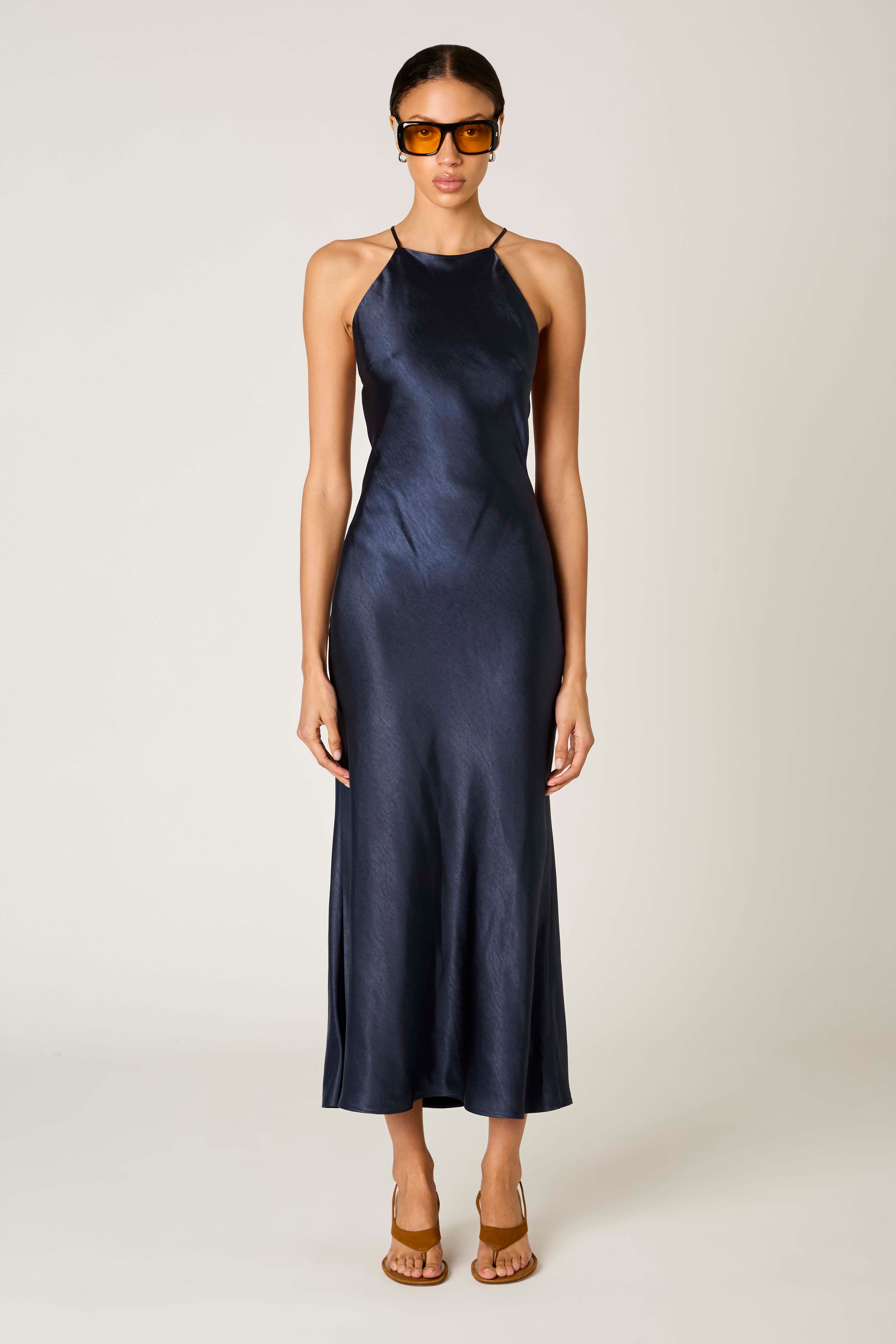Montana Dress in midnight front view