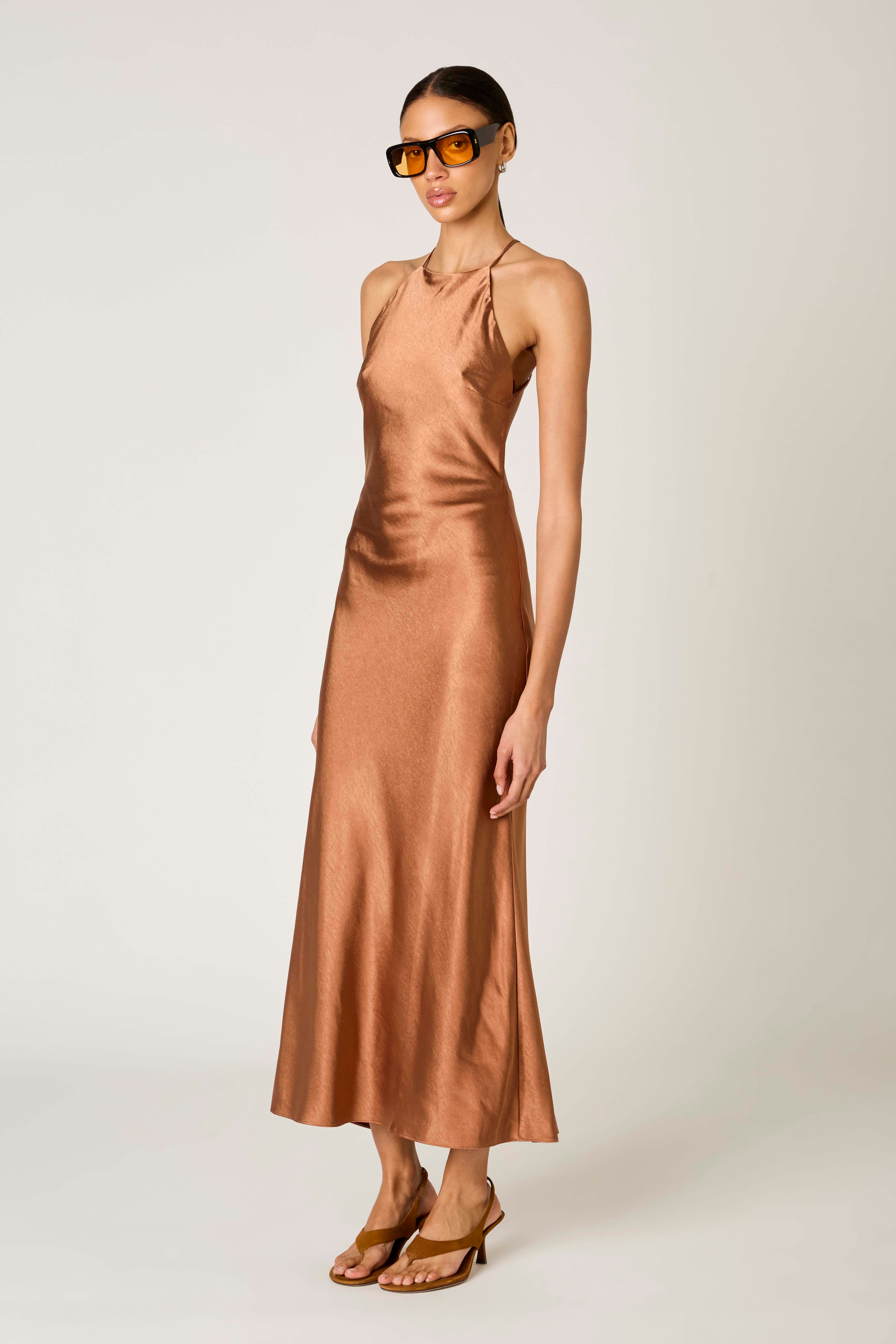 Montana Dress in nougat side view