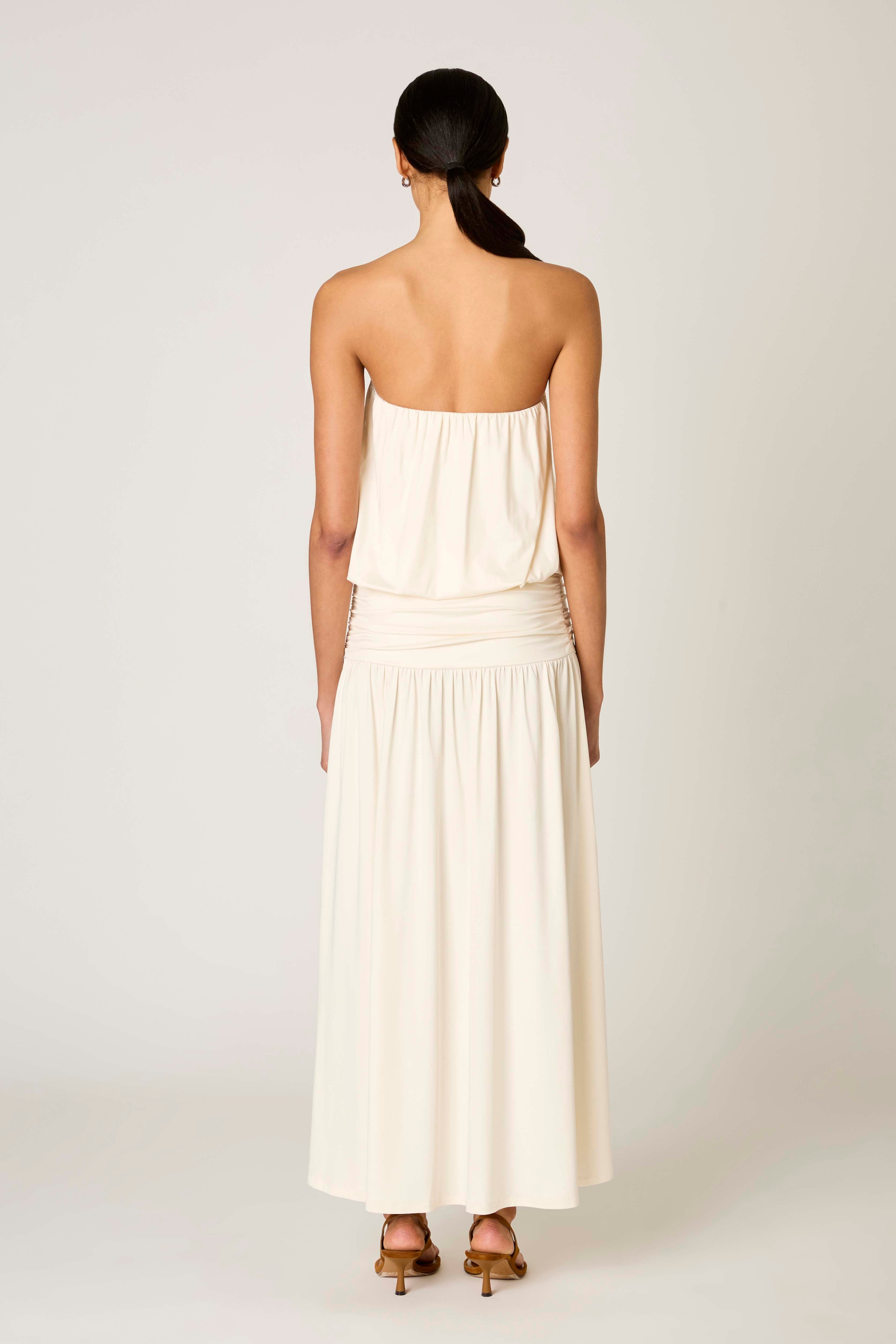 La Cienega Dress in ivory back view