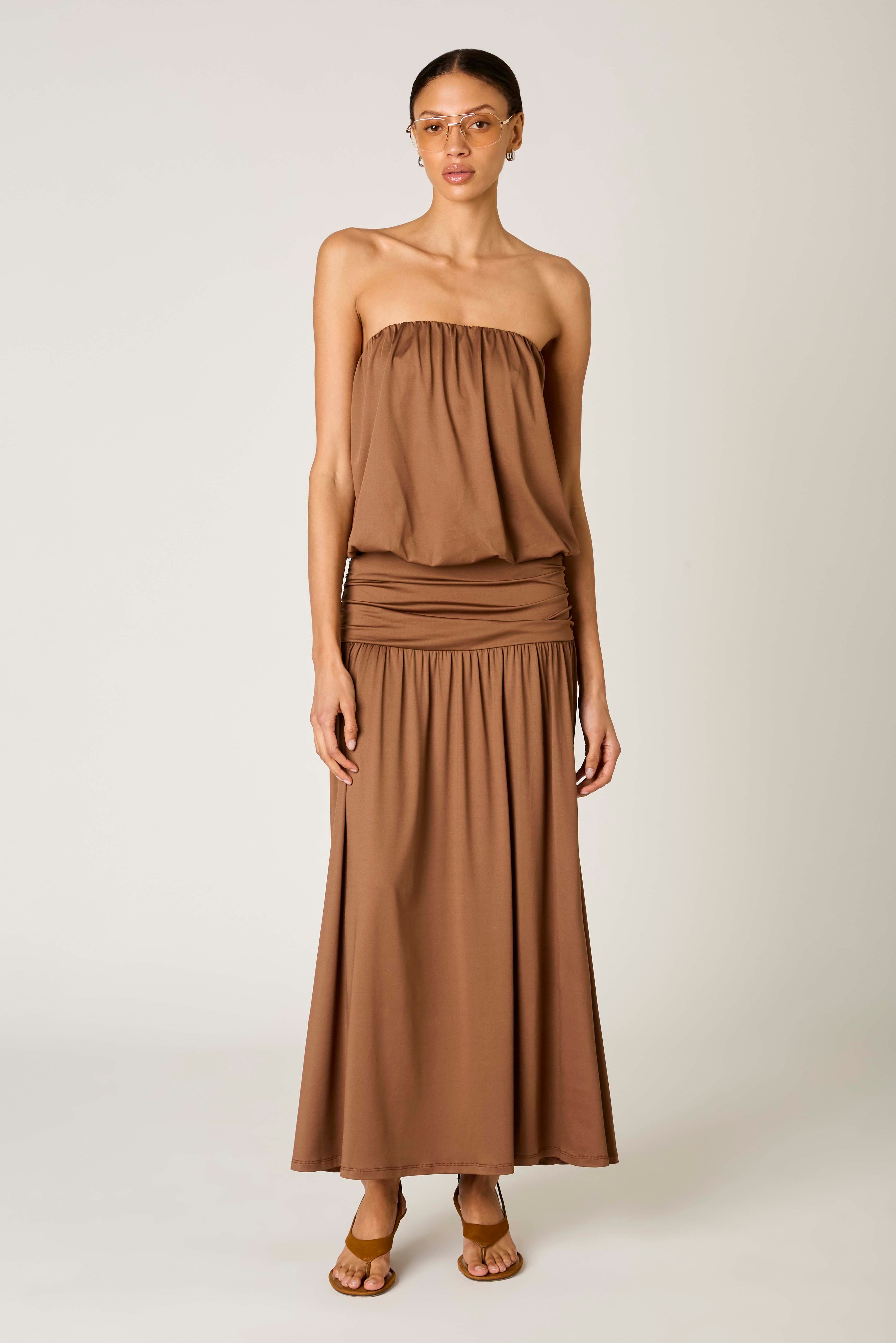 La Cienega Dress in sable front view