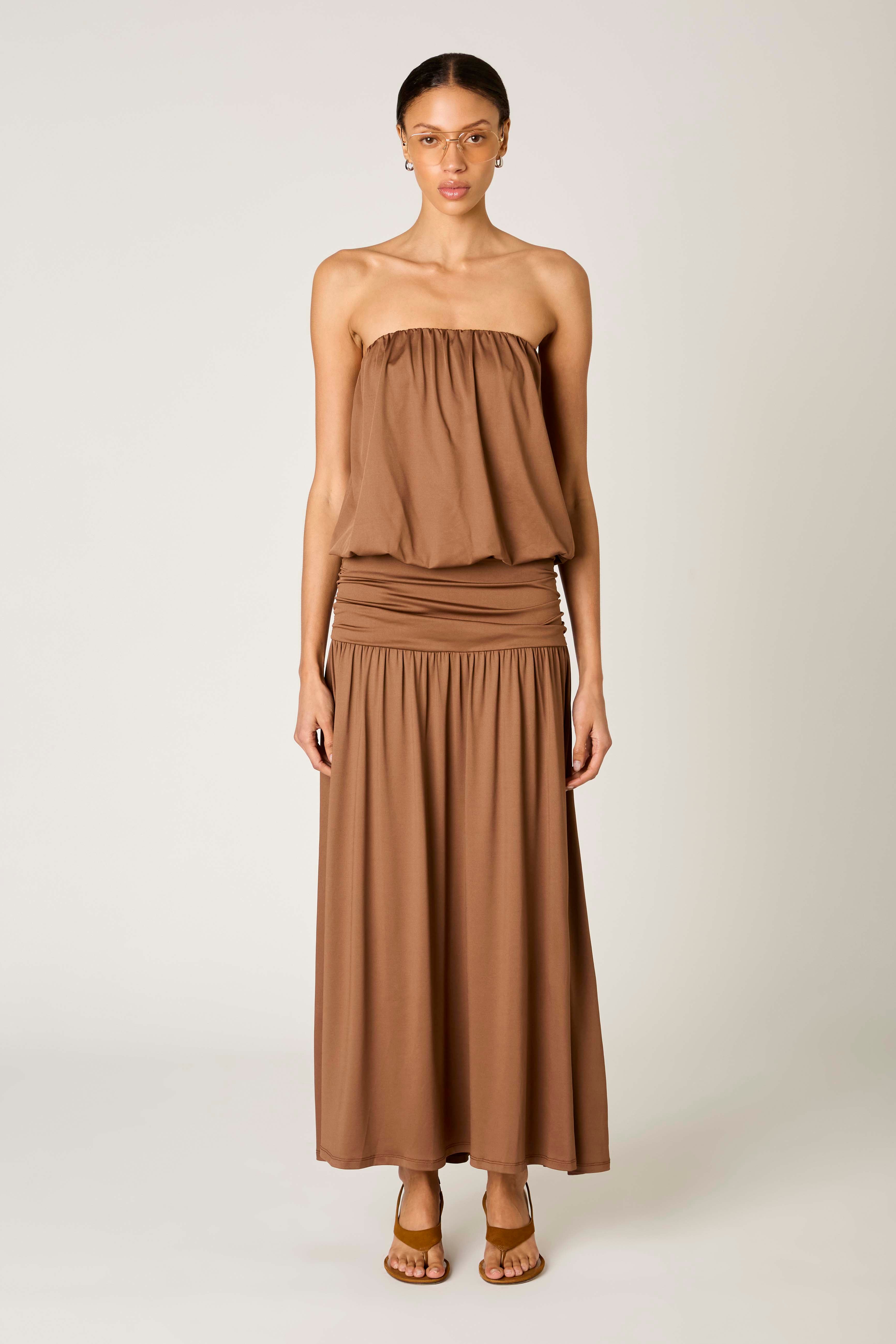 La Cienega Dress in sable front view