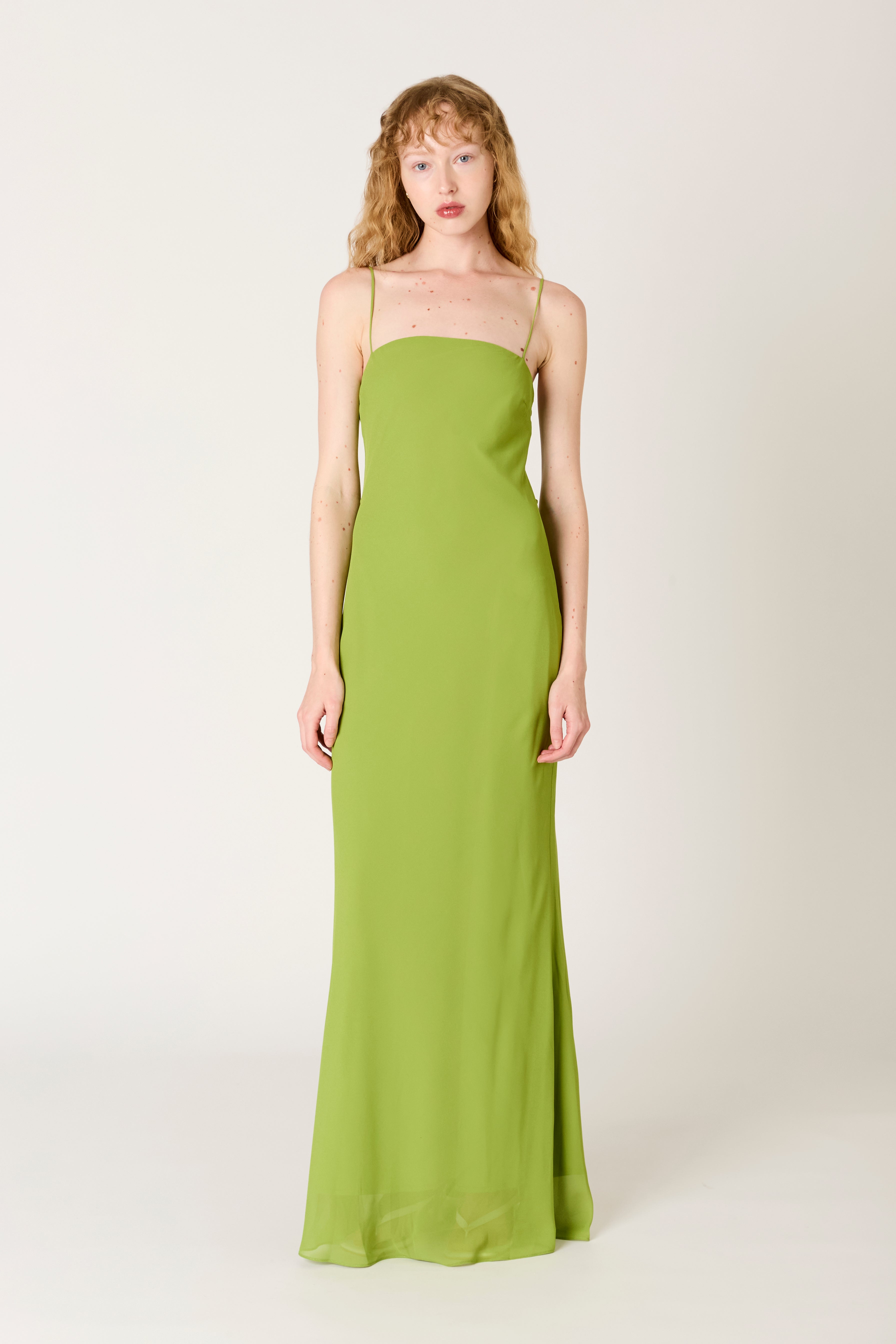 Estrella Dress in matcha front view