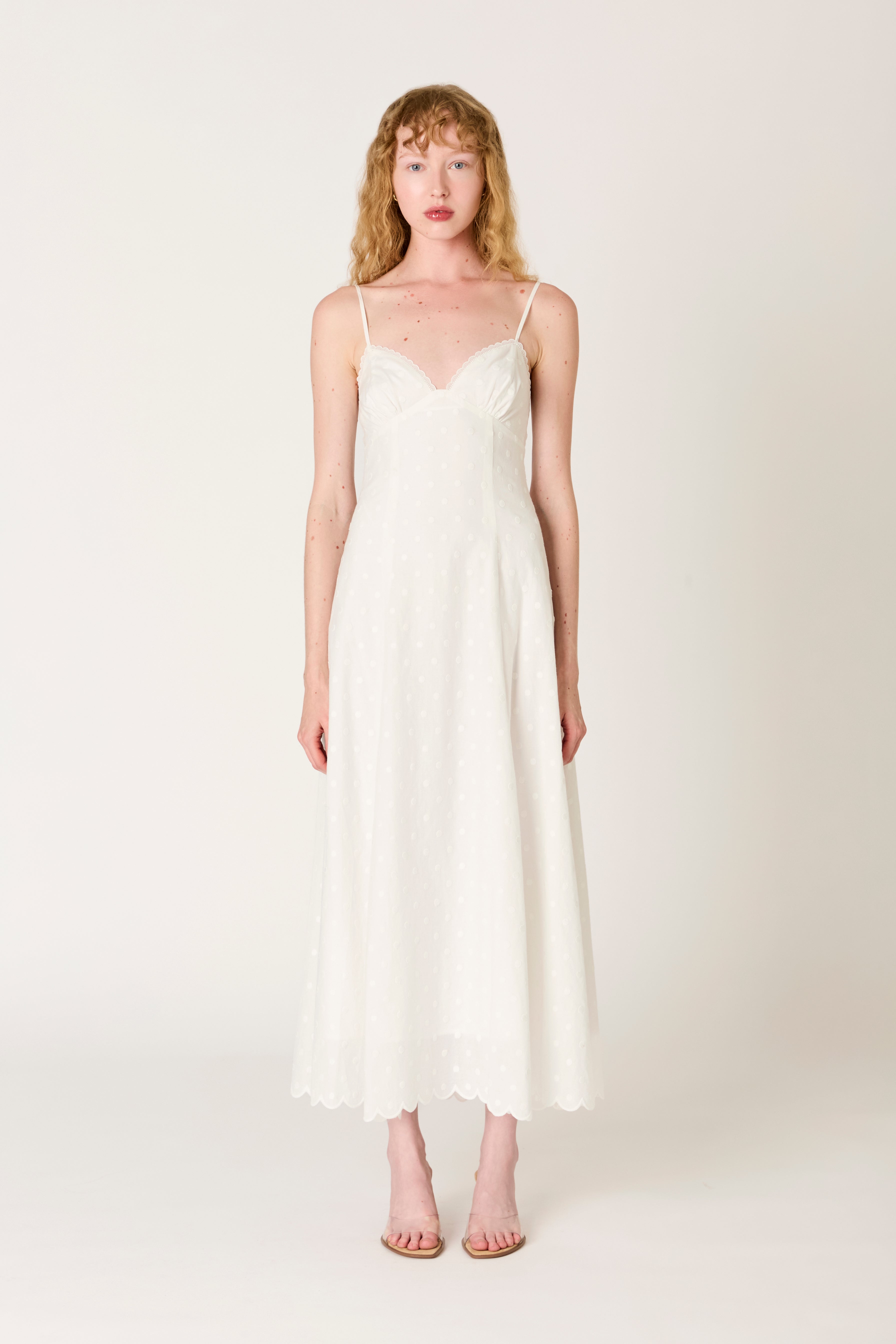 Alejandra Dress in white front view