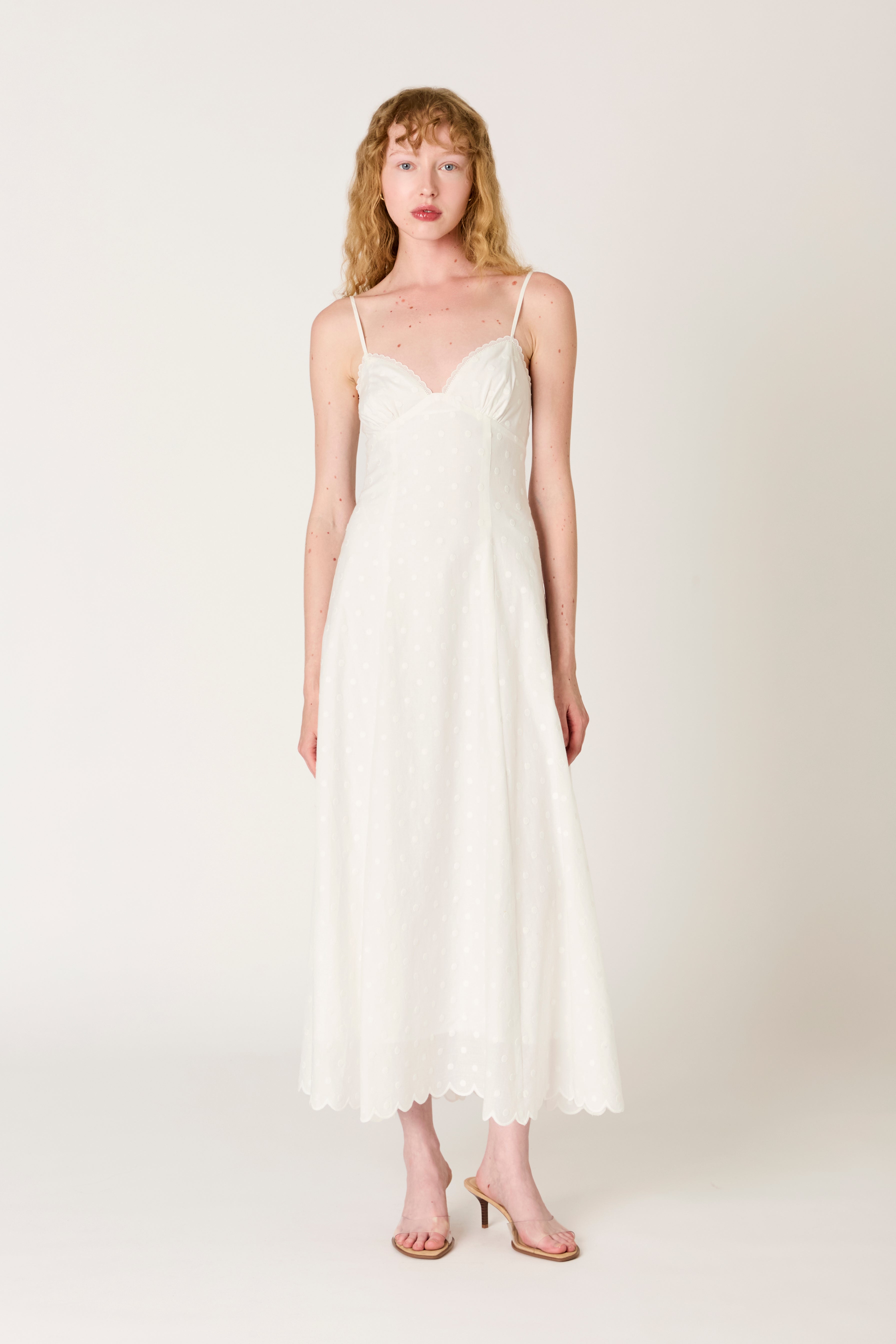 Alejandra Dress in white front view