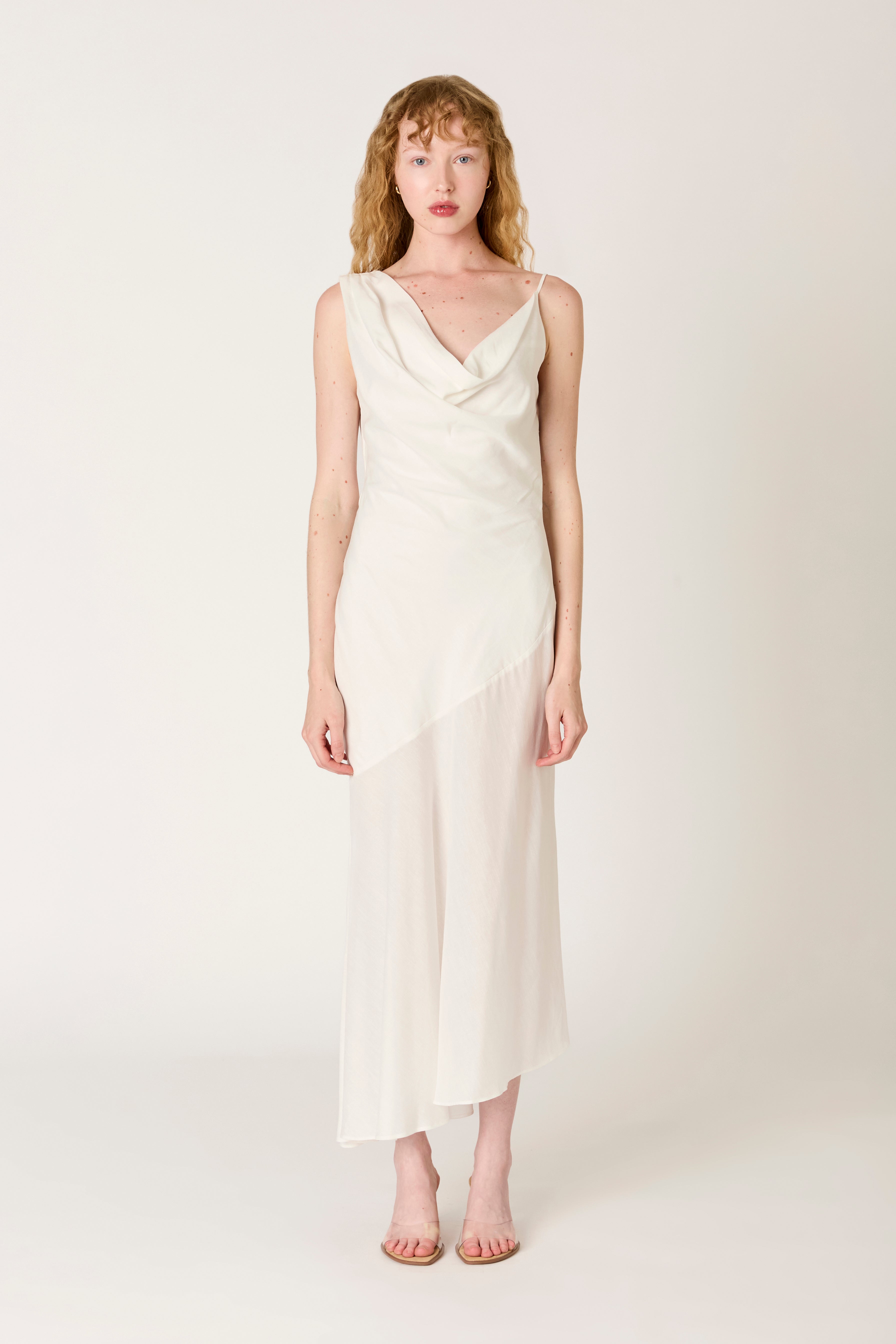 Cielo Dress in white front view