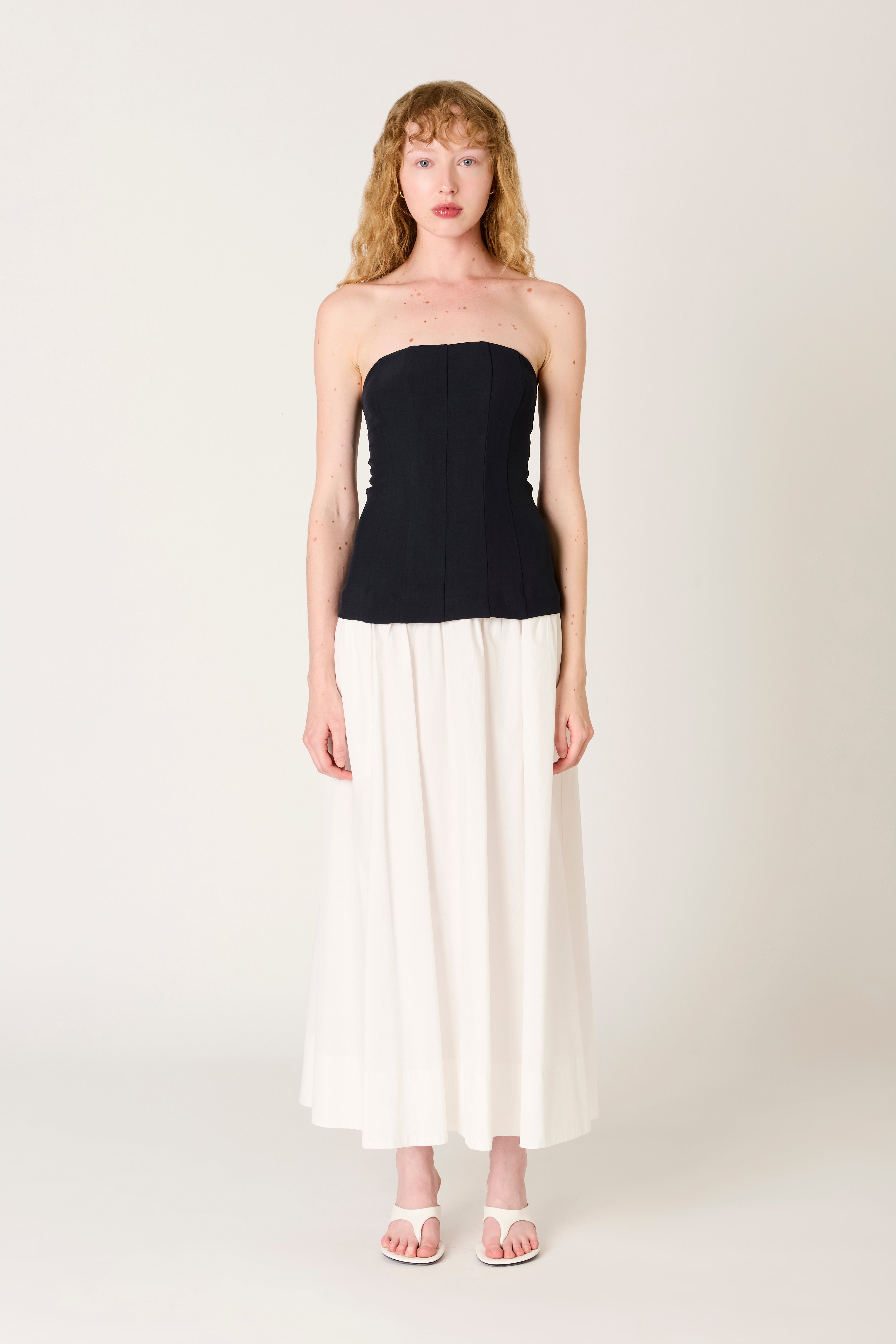 Estela Dress in indigo front view