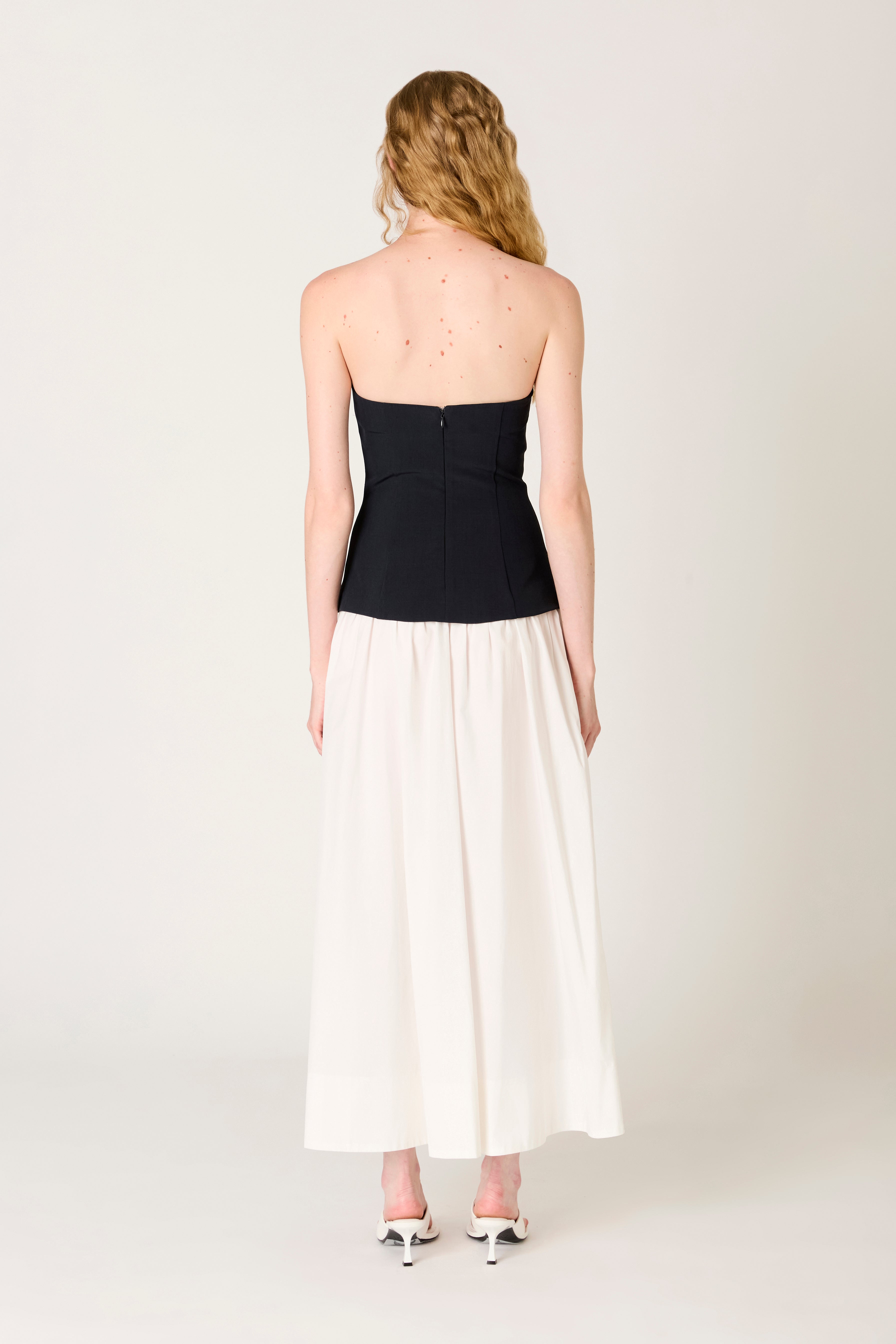 Estela Dress in indigo back view 