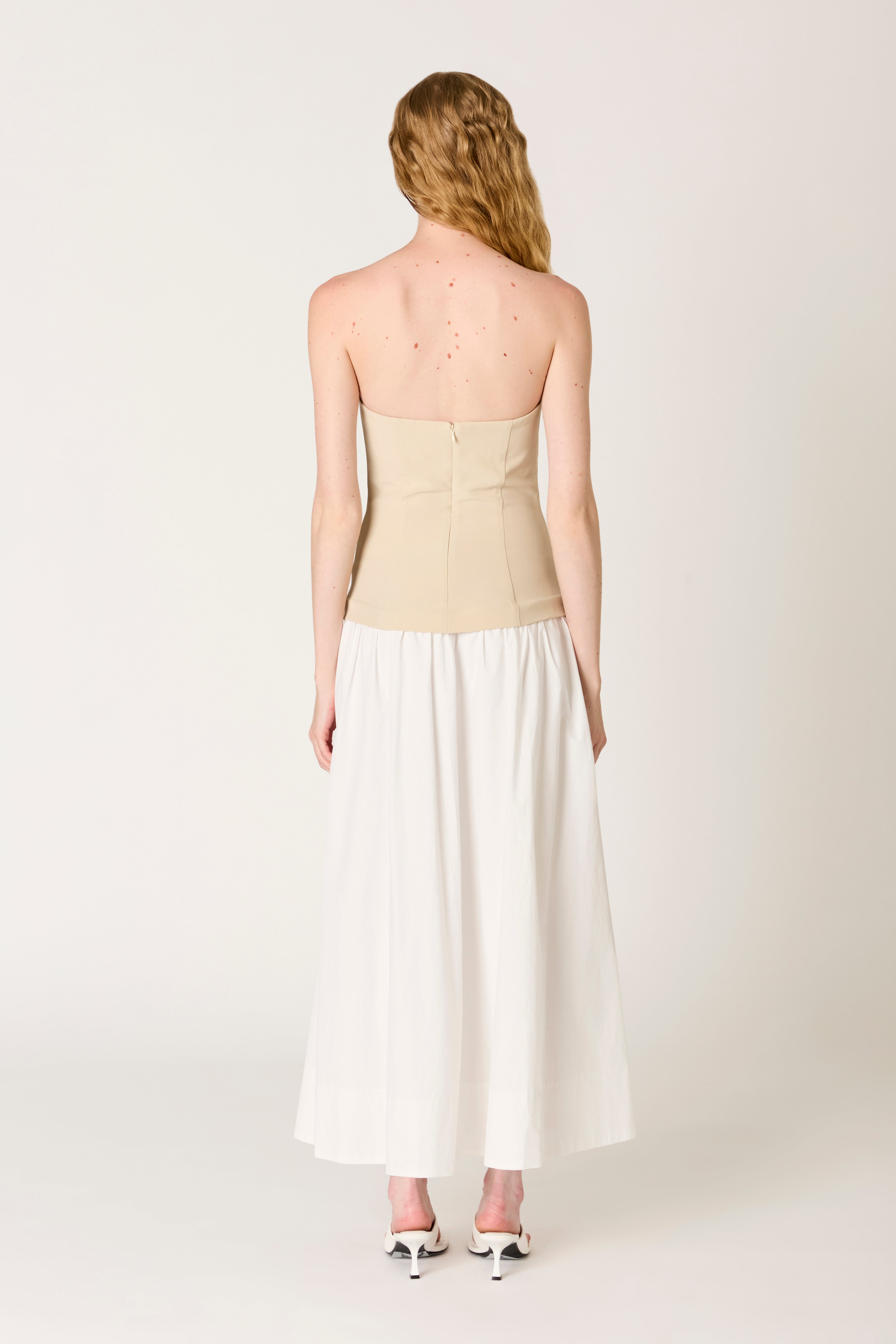 Estela Dress in sand back view 