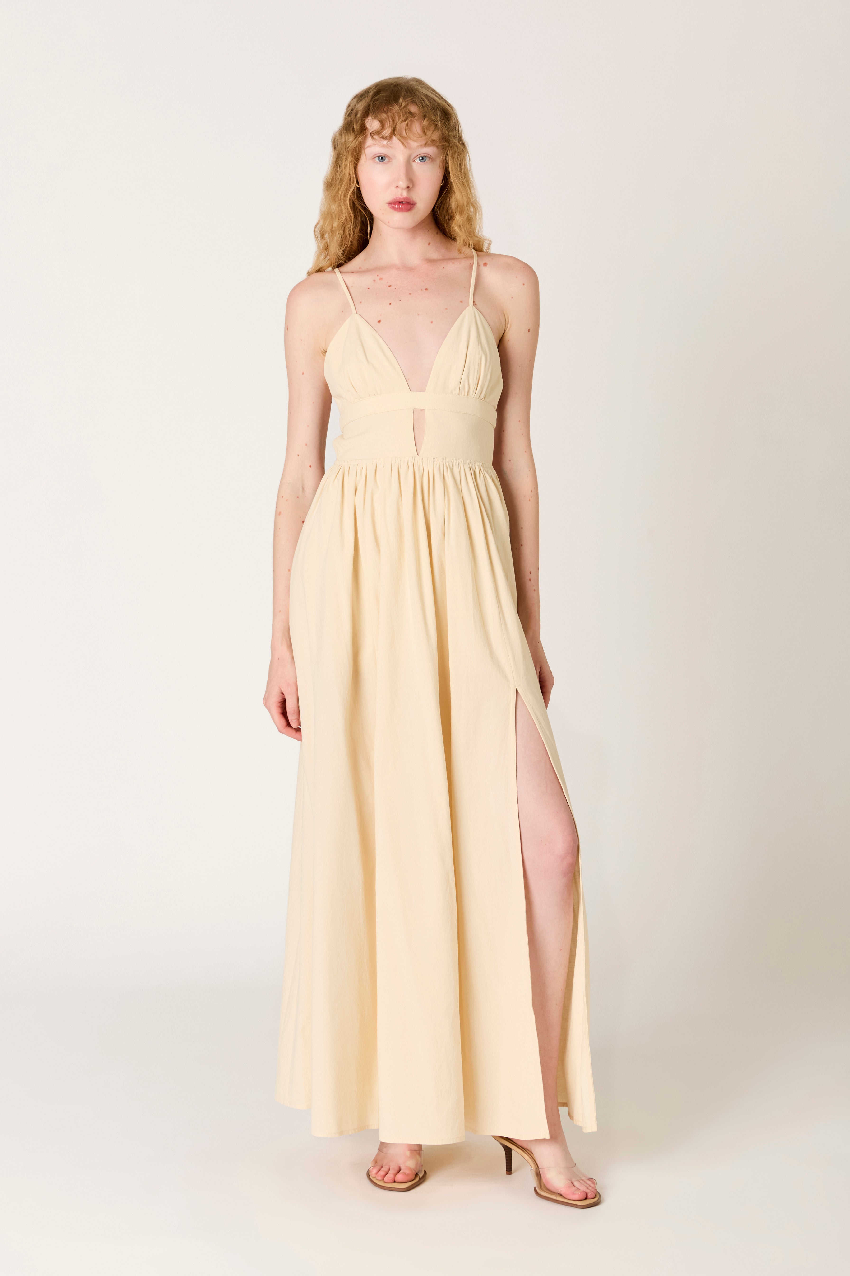 Ibiza Dress in ecru front view