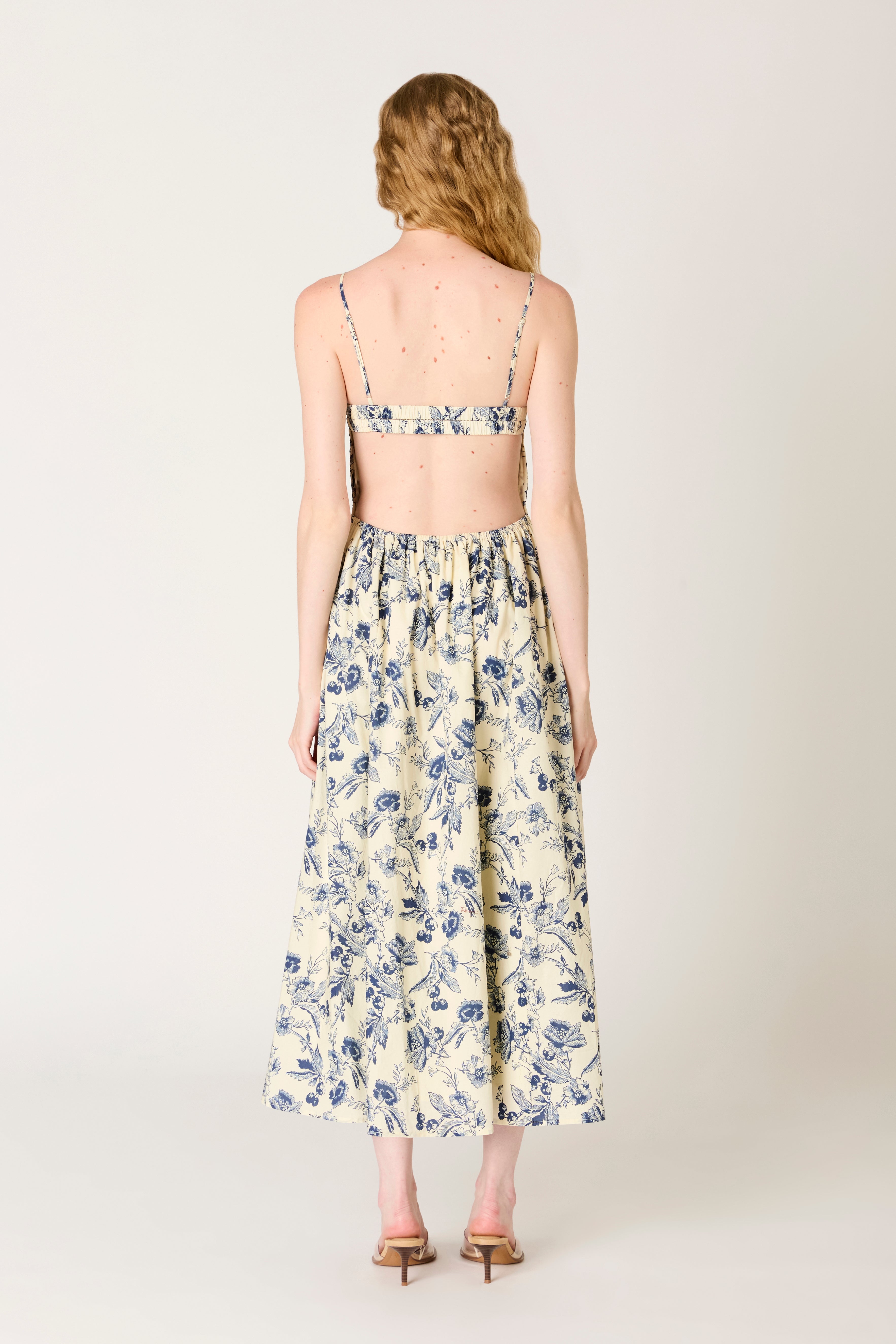 Destene Dress in navy back view 