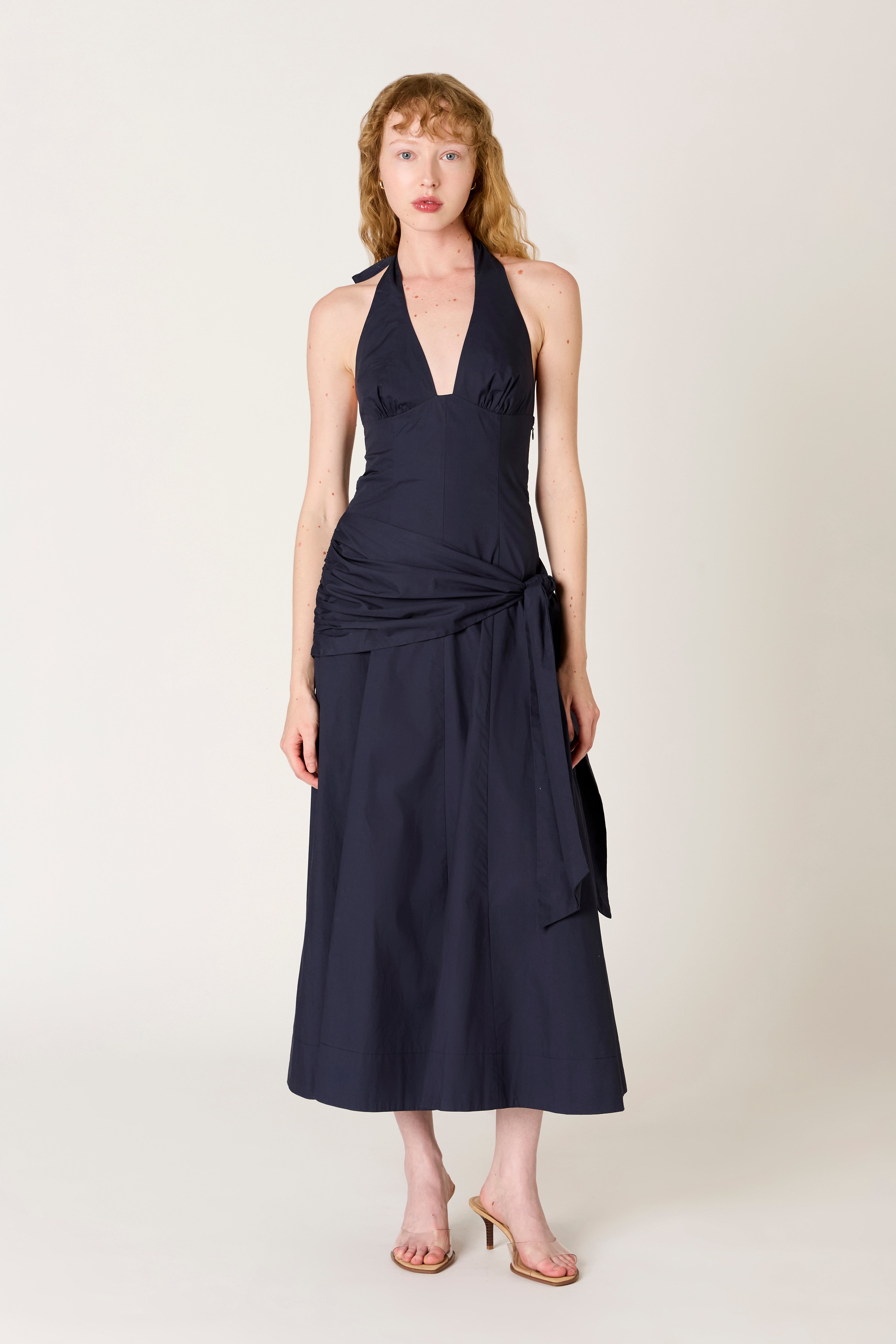 Cádiz Dress in navy front view