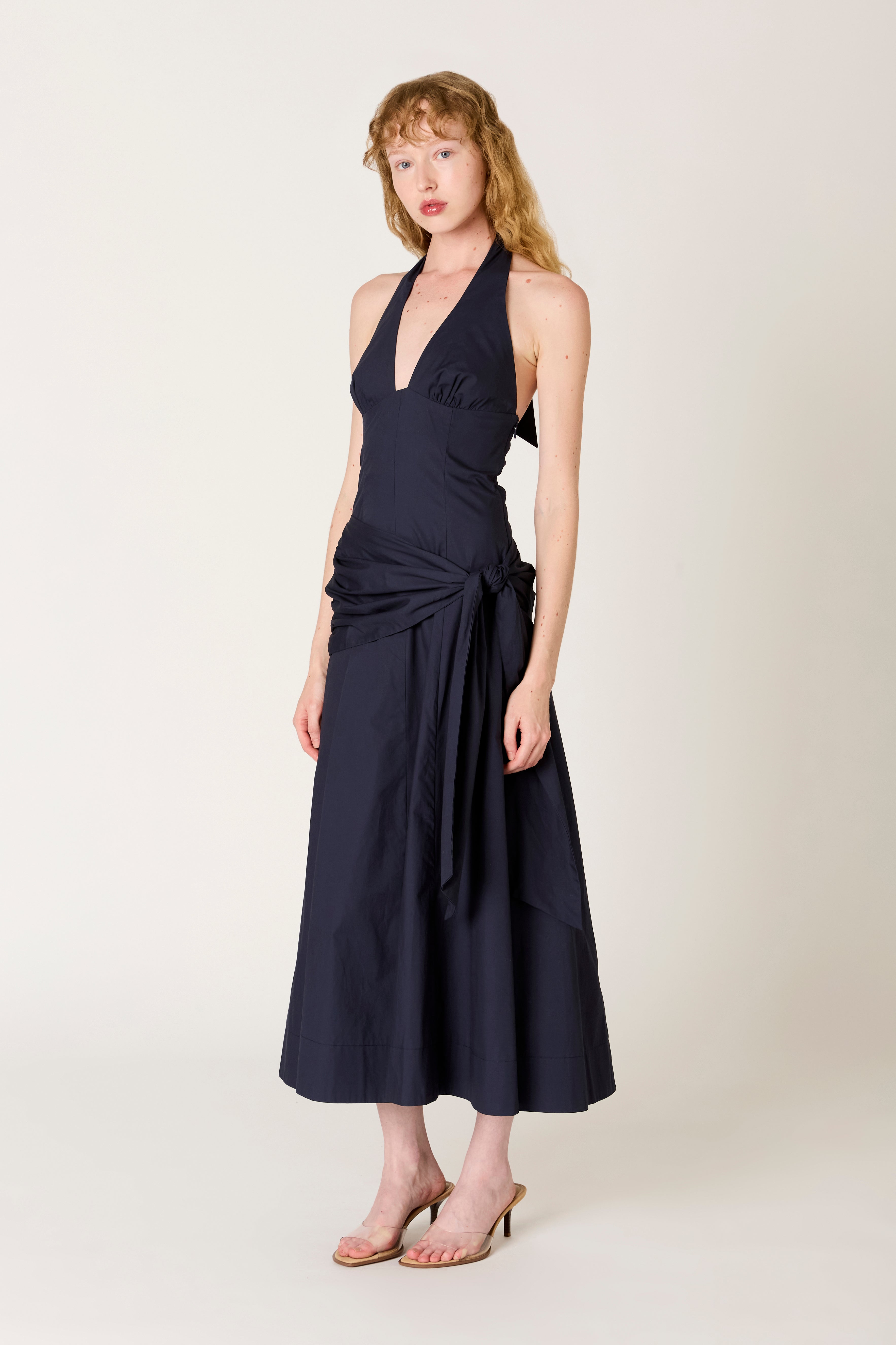Cádiz Dress in navy side view