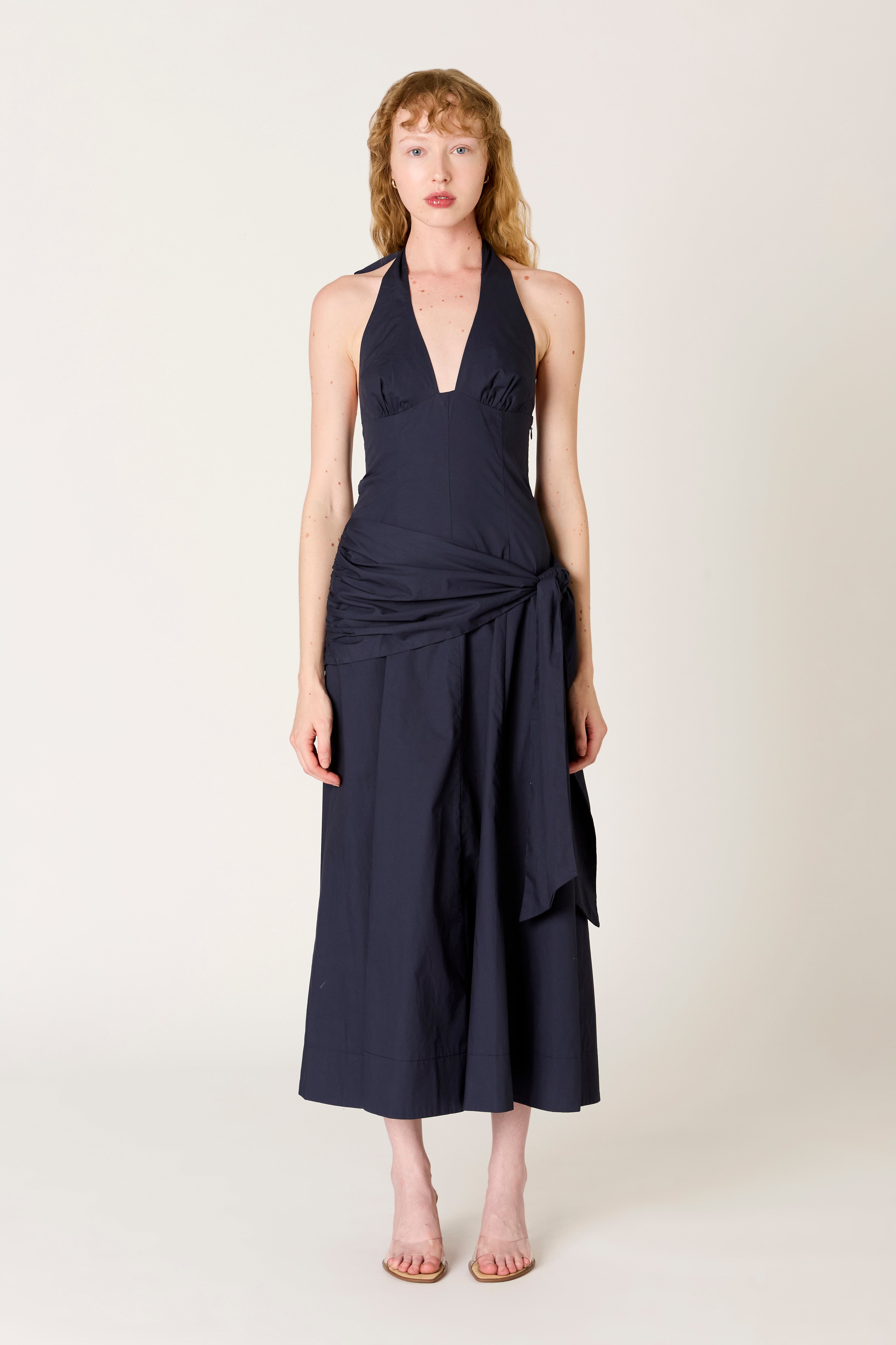 Cádiz Dress in navy front view