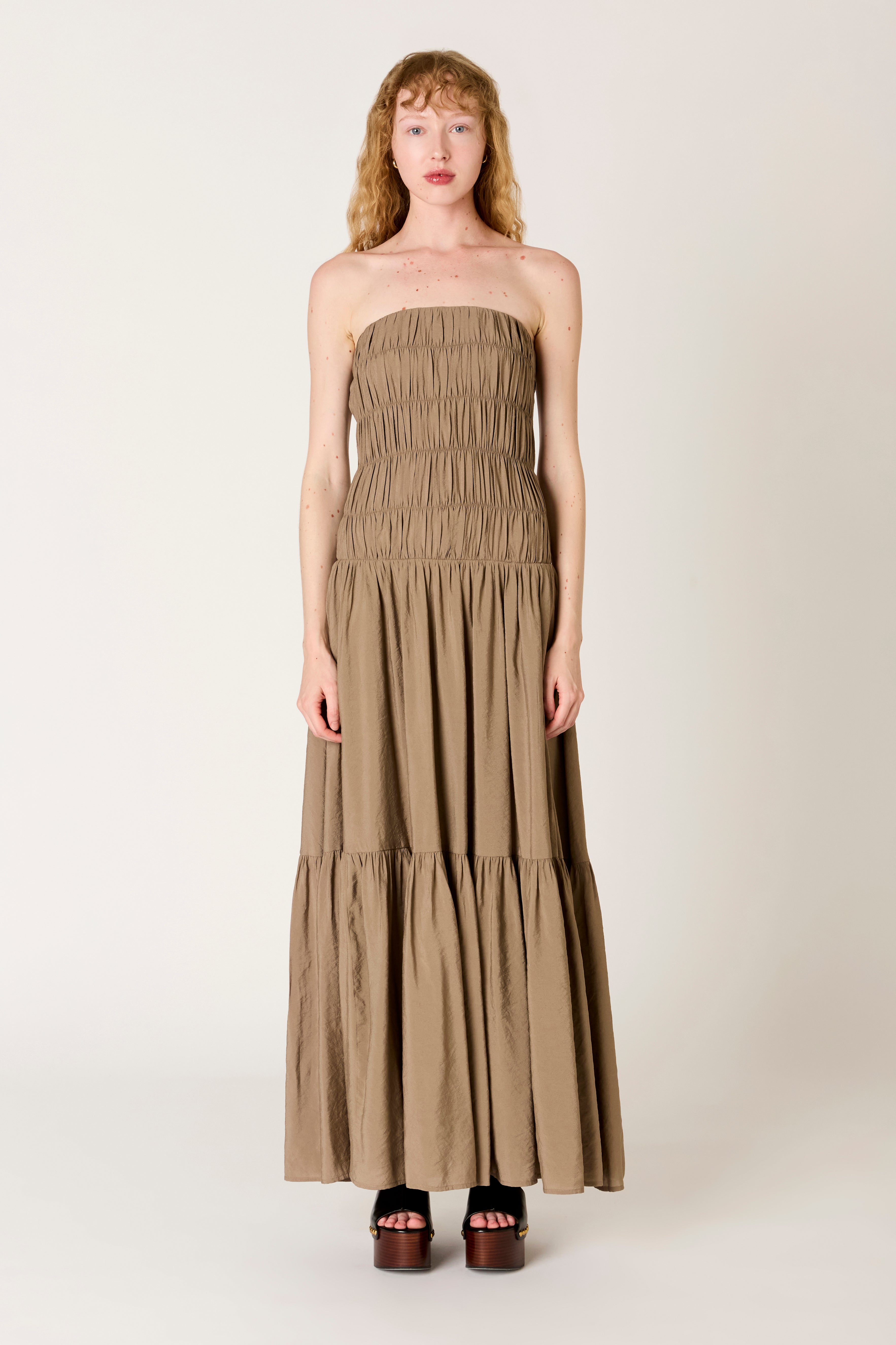 Rocío Dress in sable front view