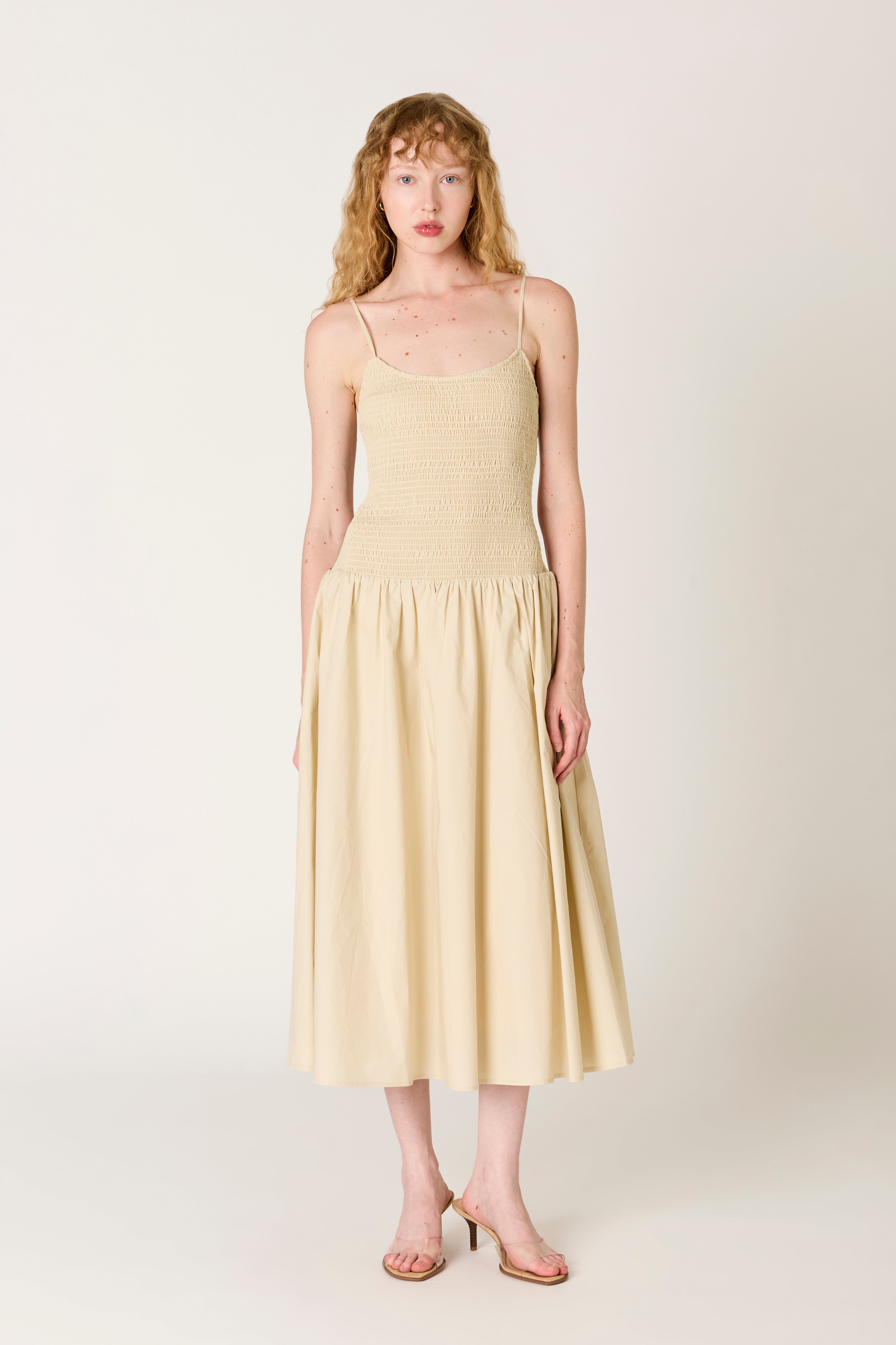 Granada Dress in stone front view