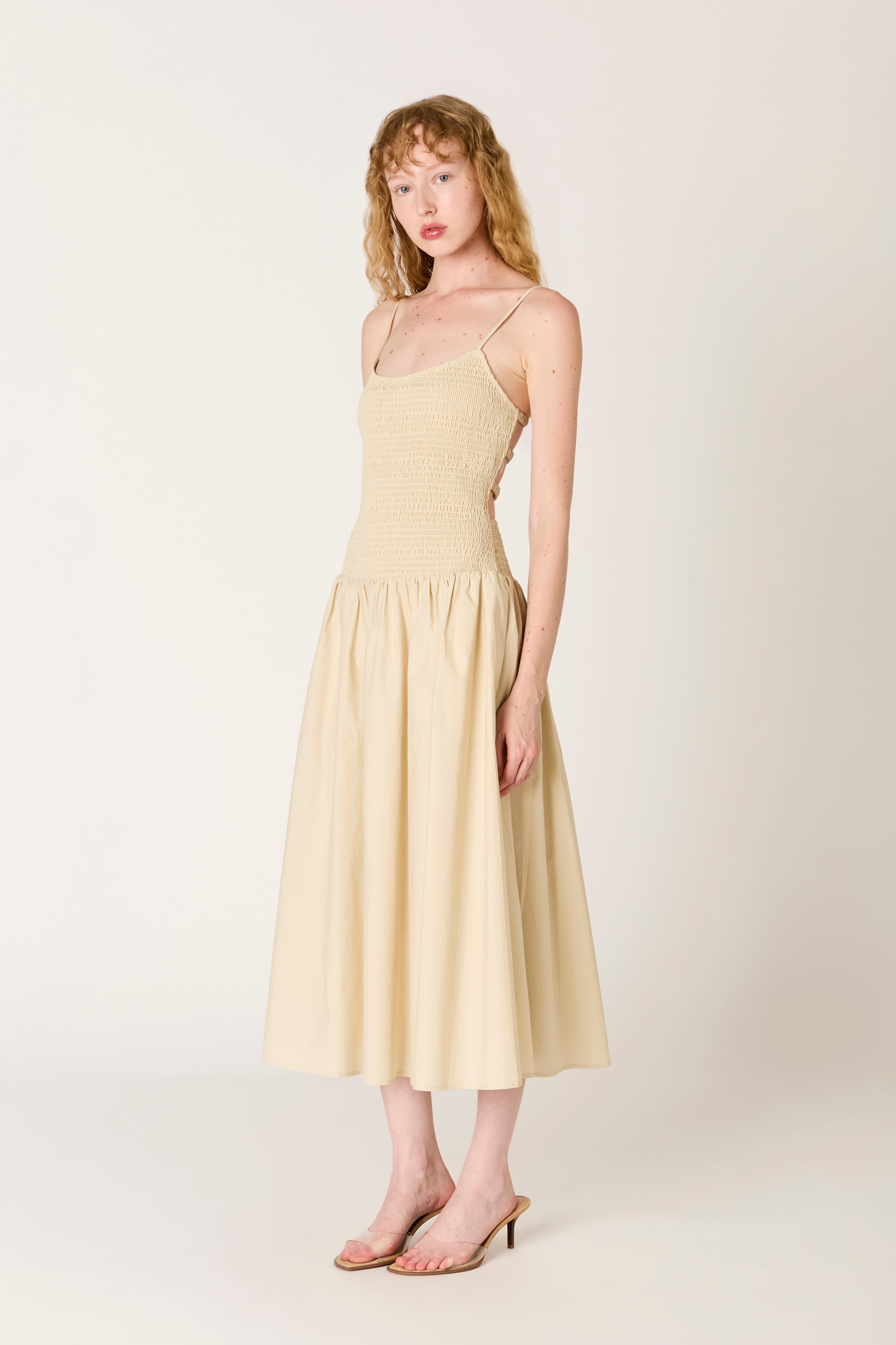 Granada Dress in stone side view