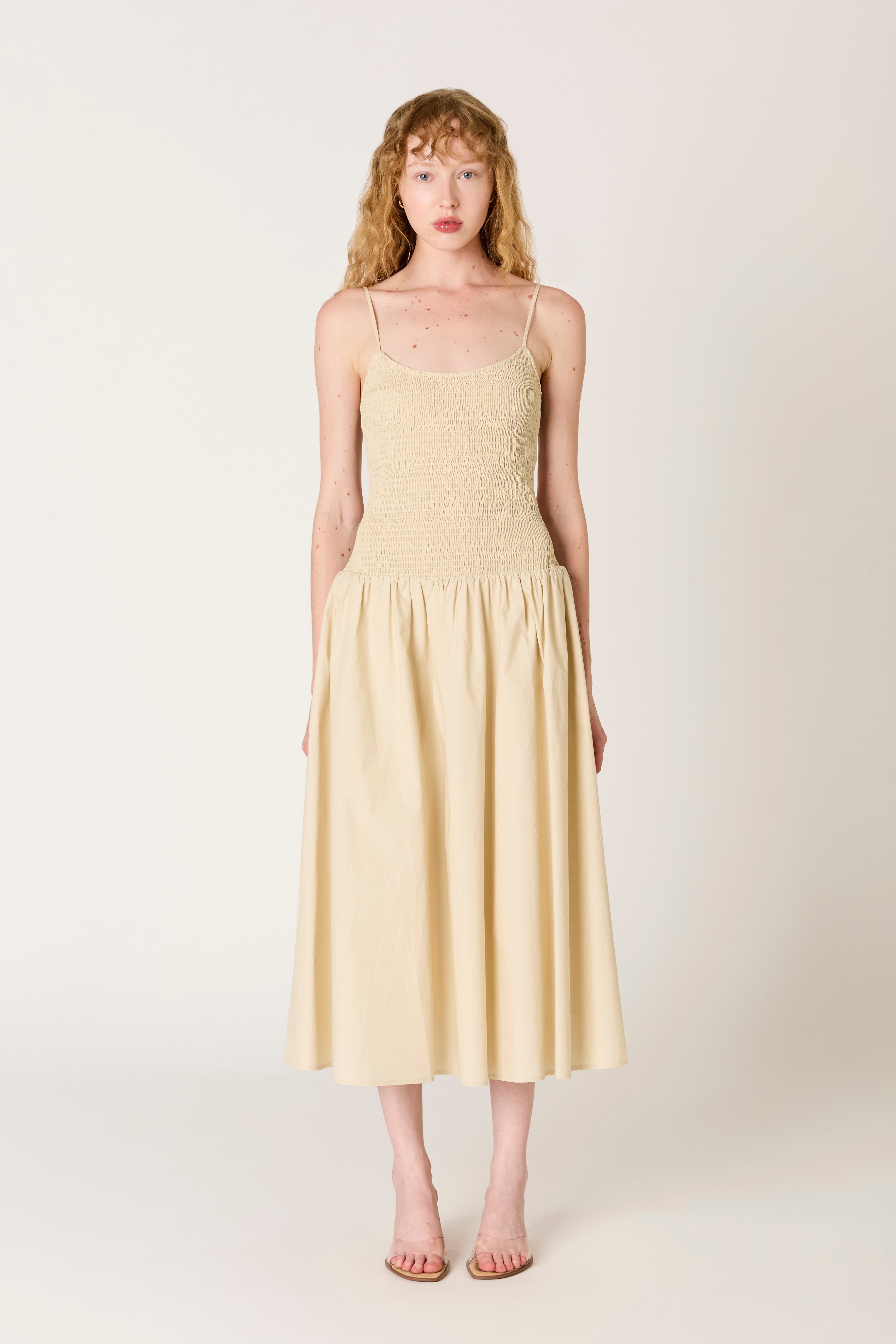 Granada Dress in stone front view