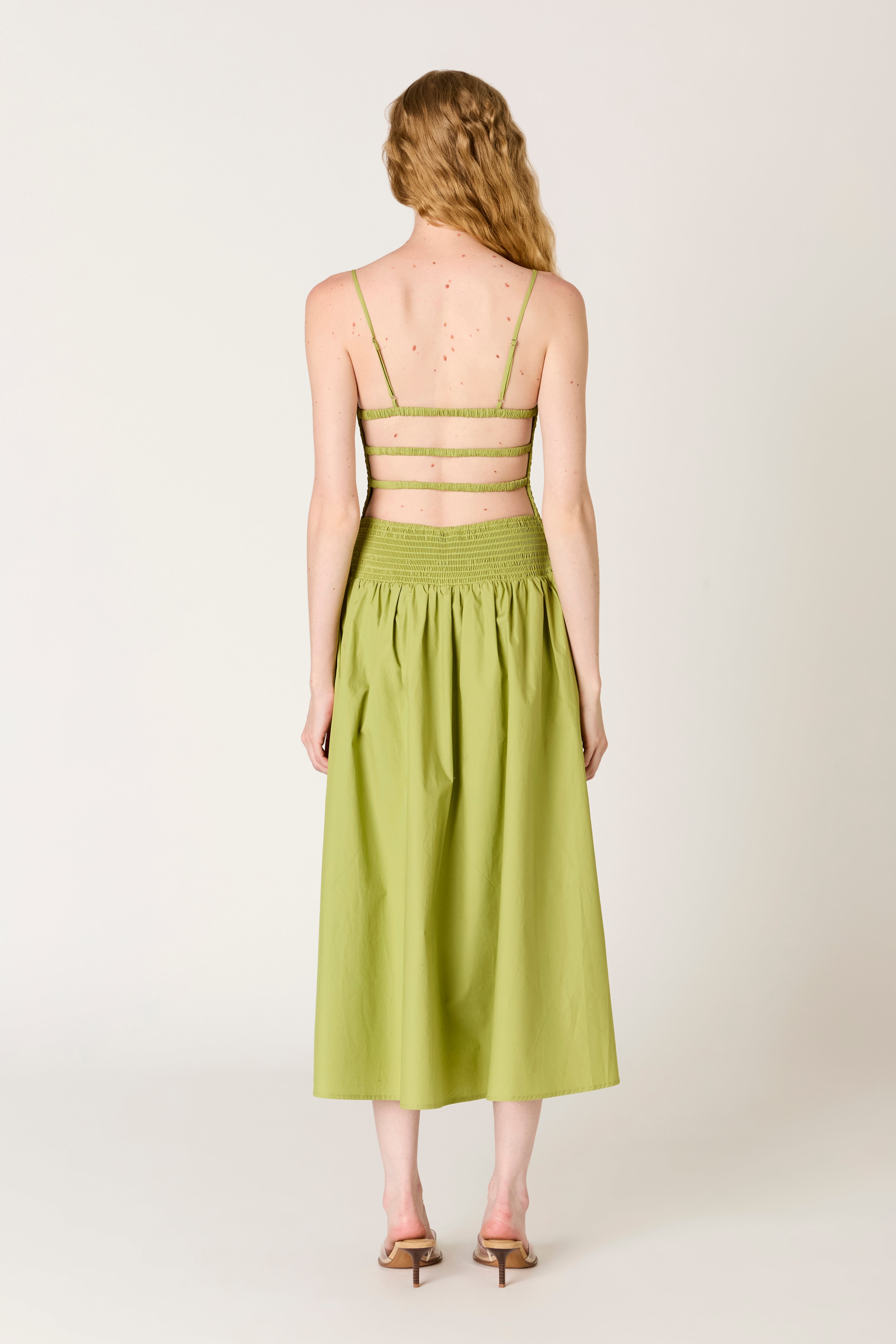 Granada Dress in terragon back view