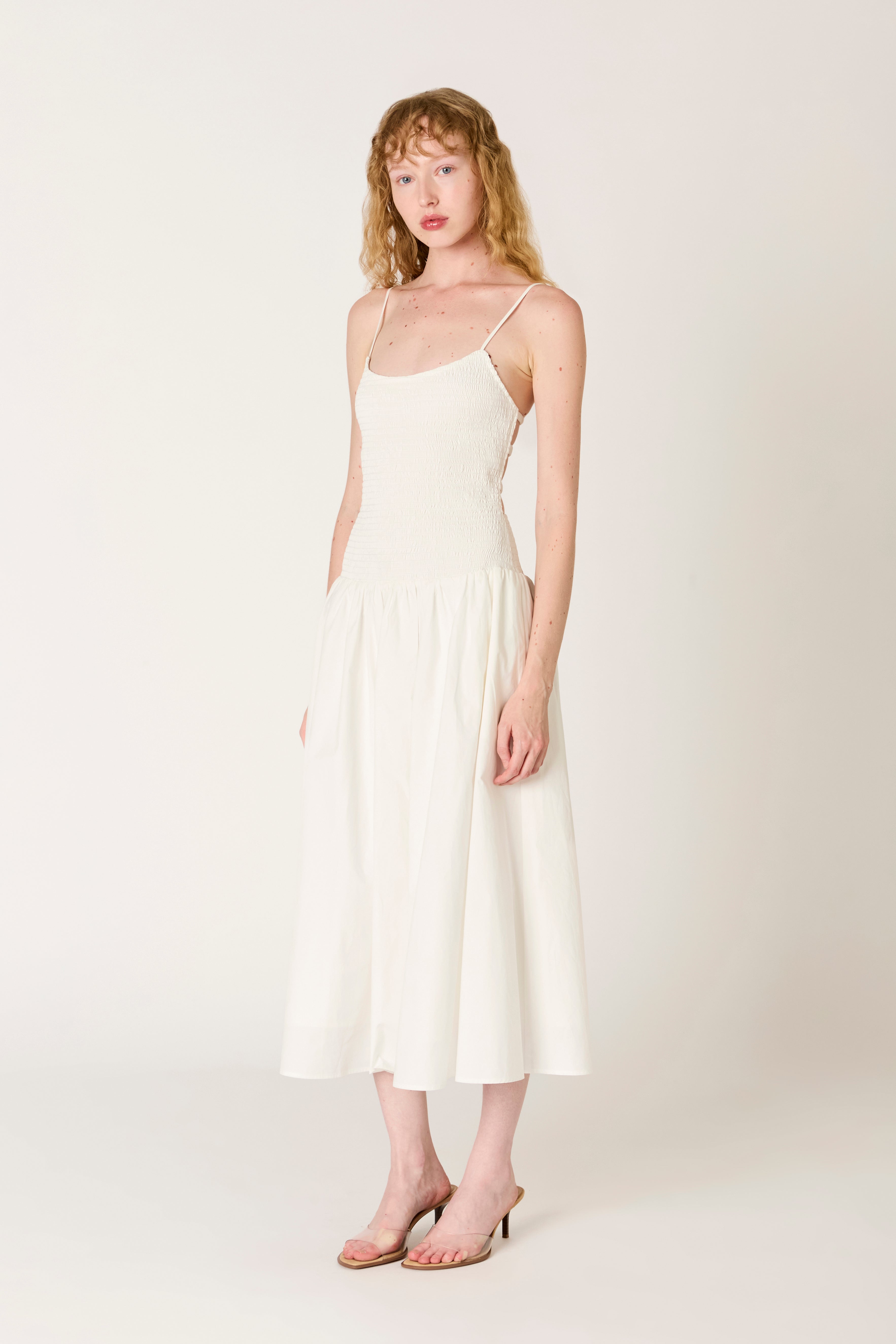Granada Dress in white side view