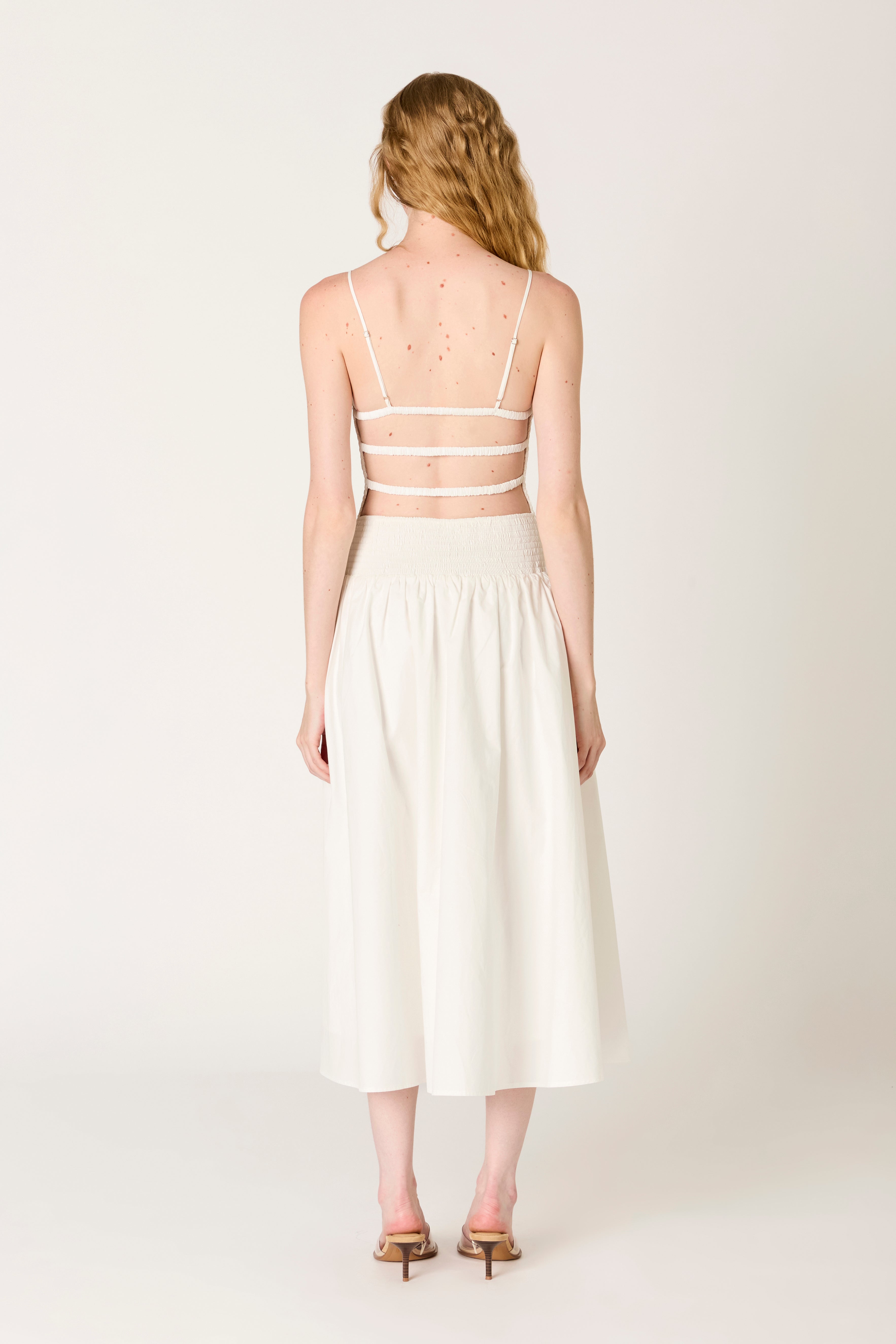 Granada Dress in white back view