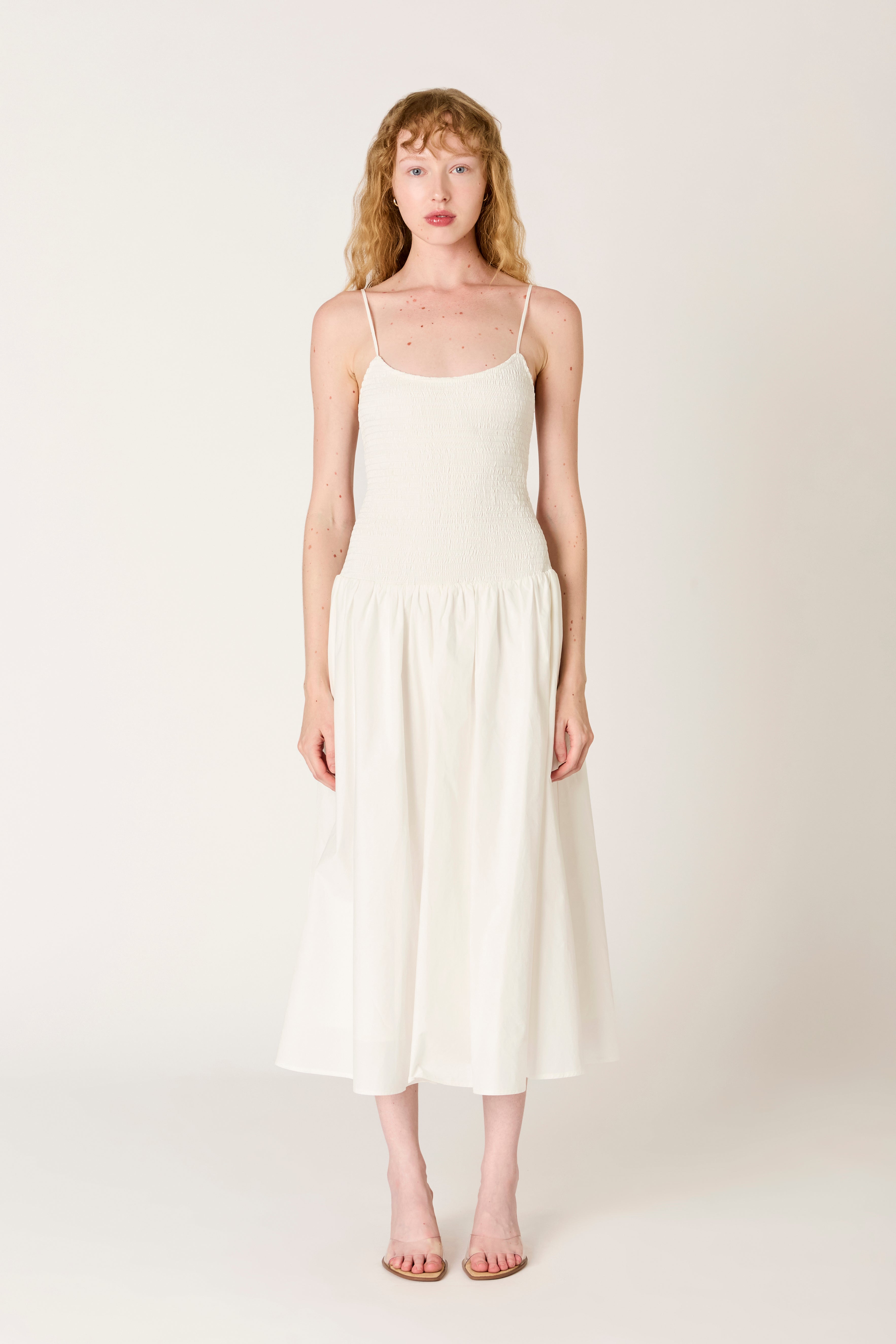 Granada Dress in white front view