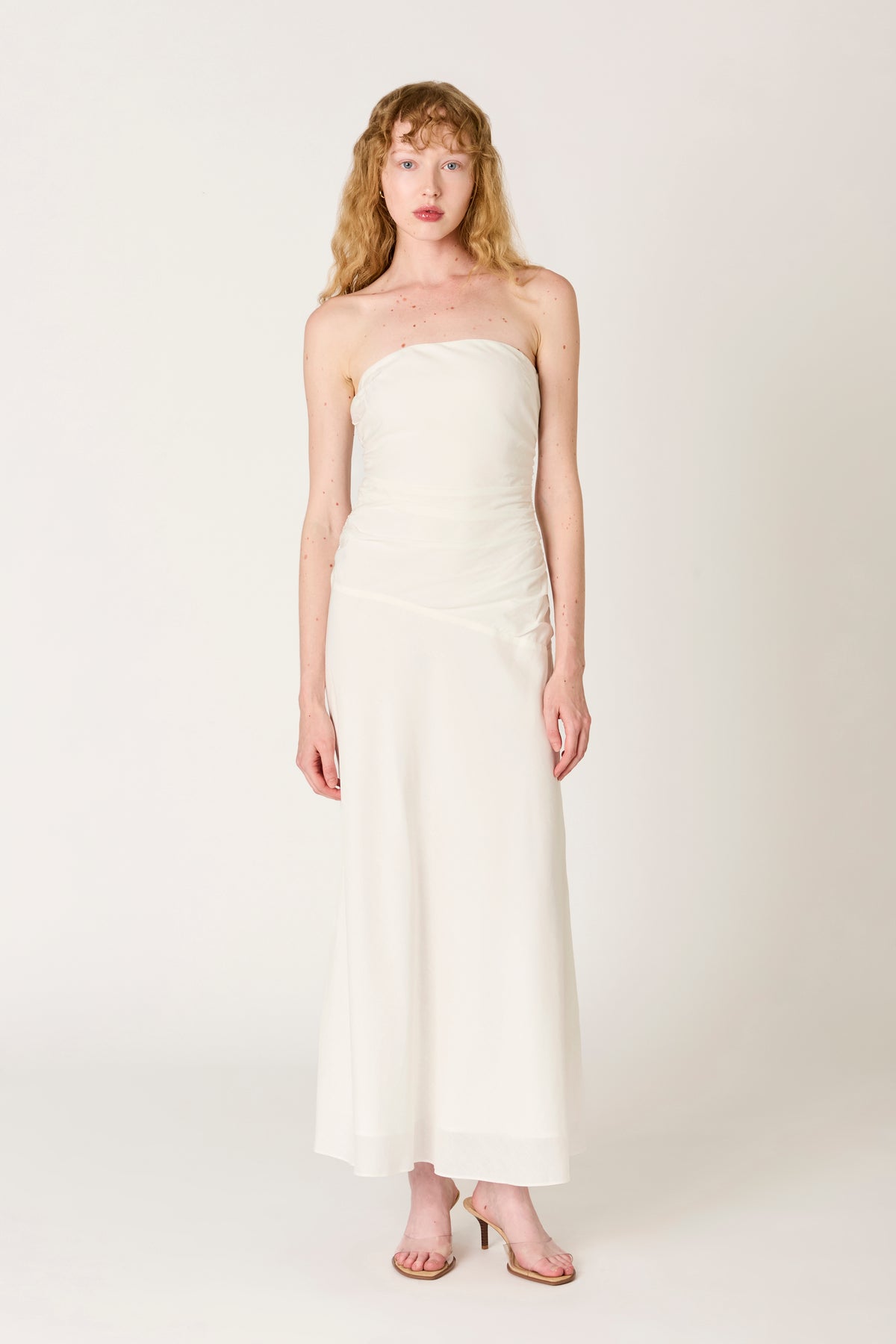 Caricia Dress in white front view