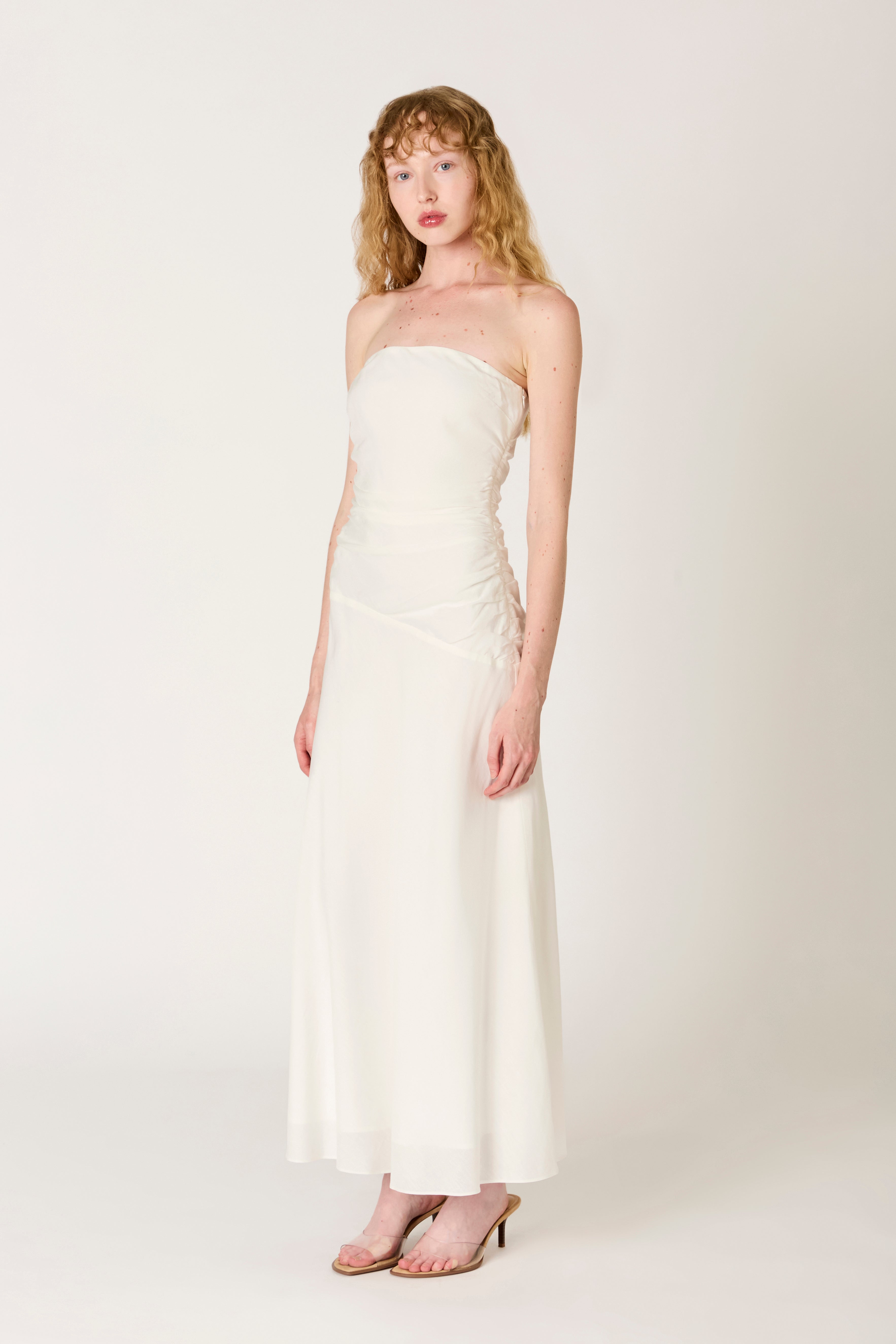 Caricia Dress in white side view