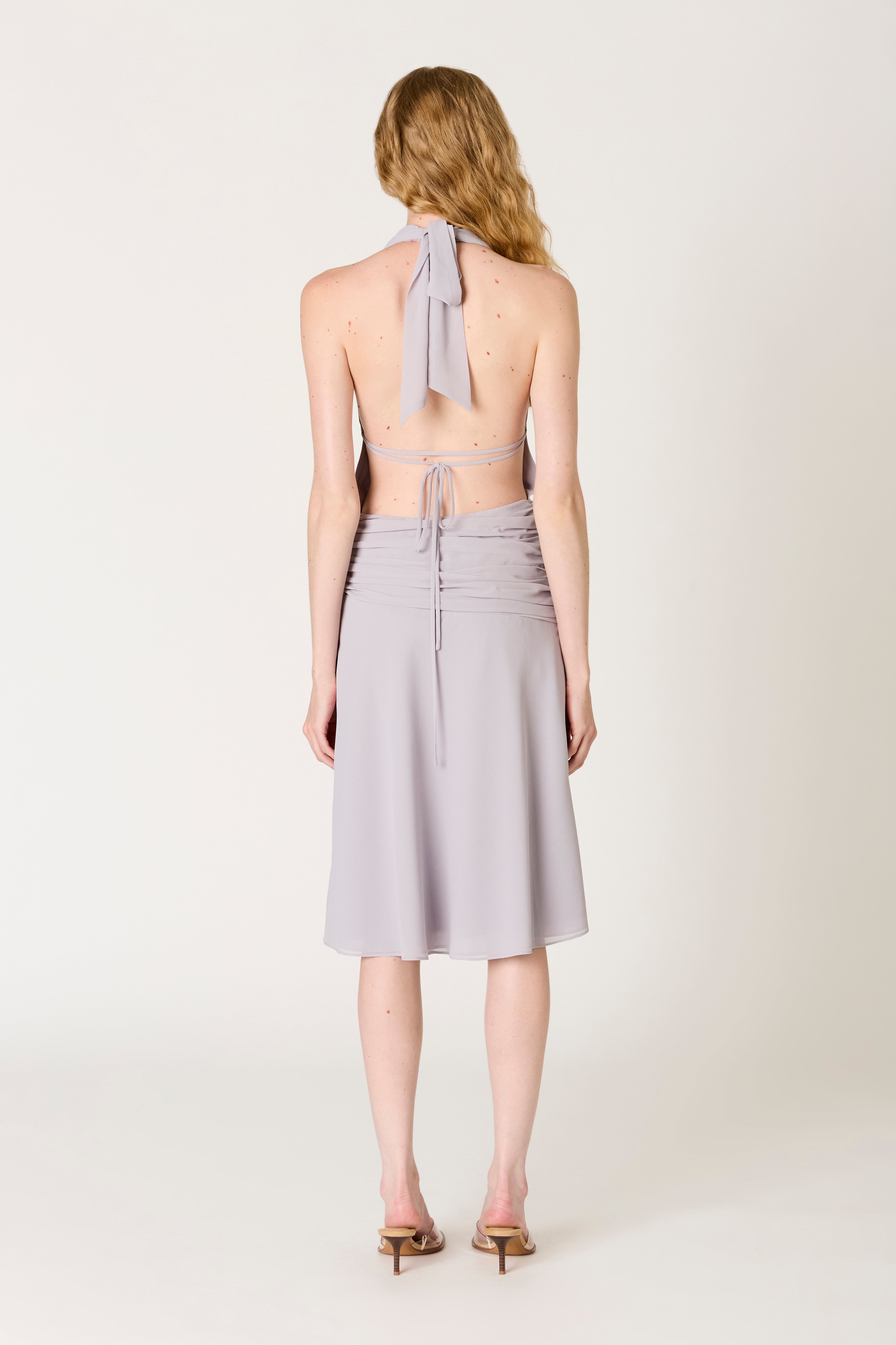 Ternura Dress in french grey back view