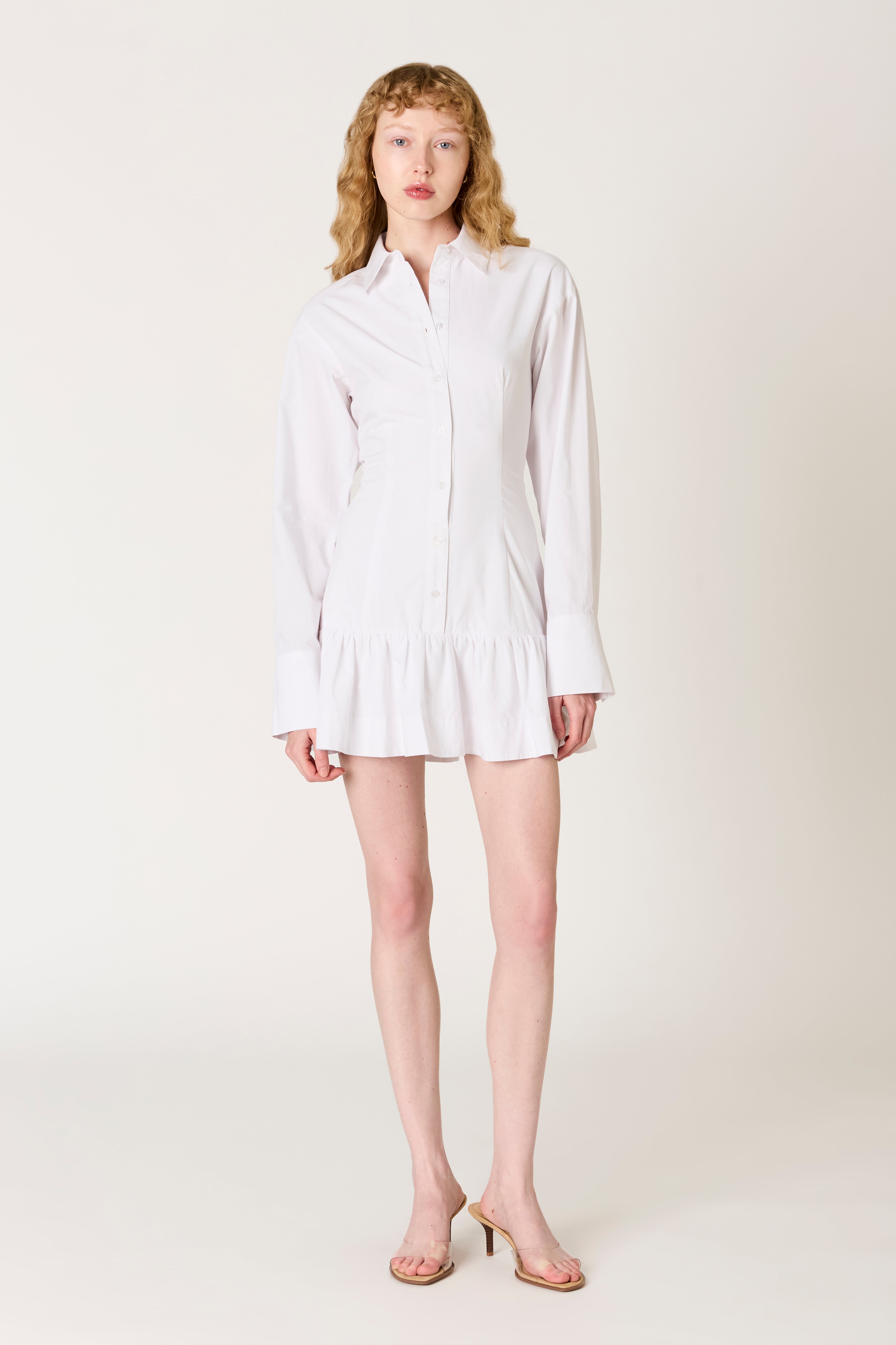 Rayo Dress in white front view