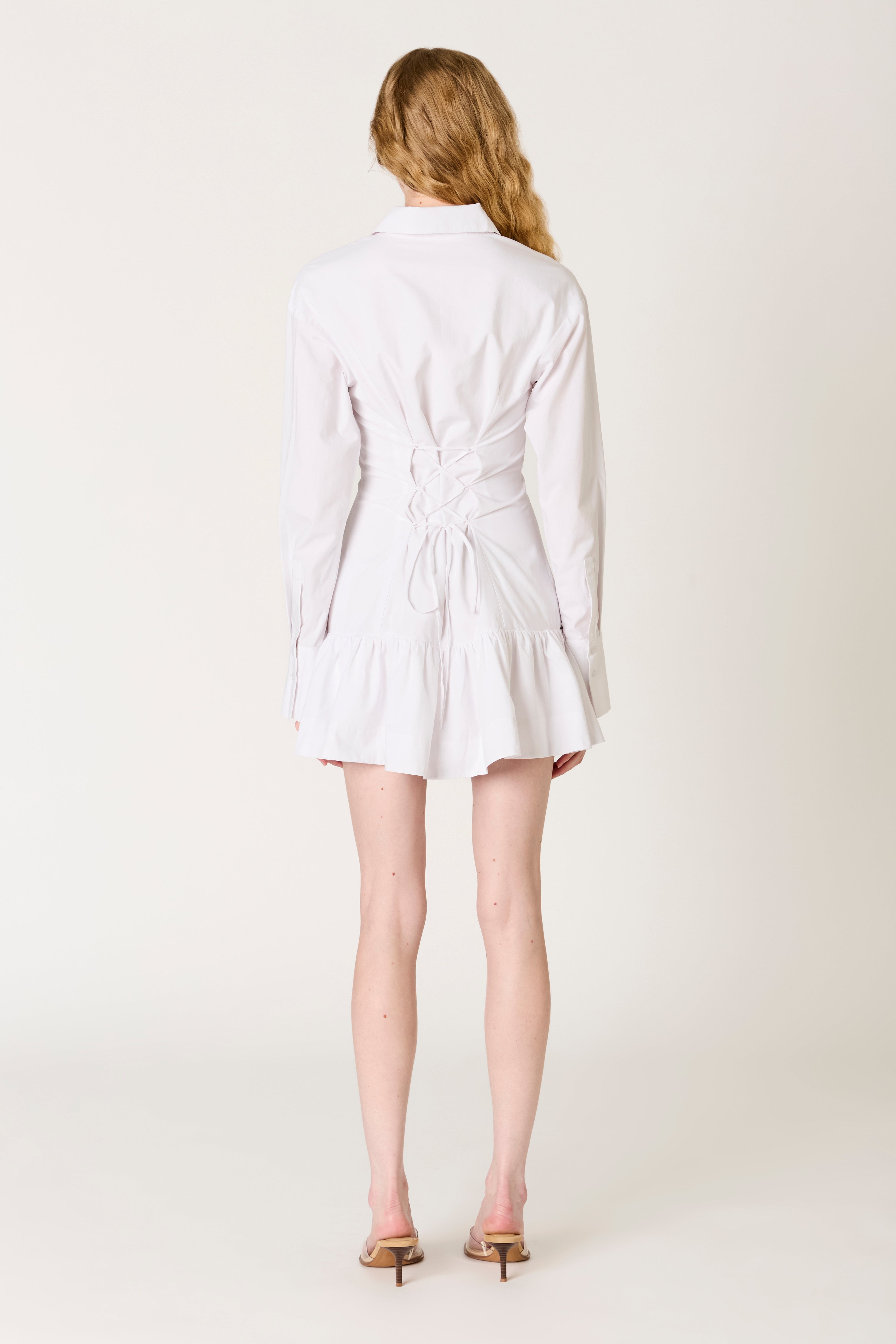 Rayo Dress in white back view