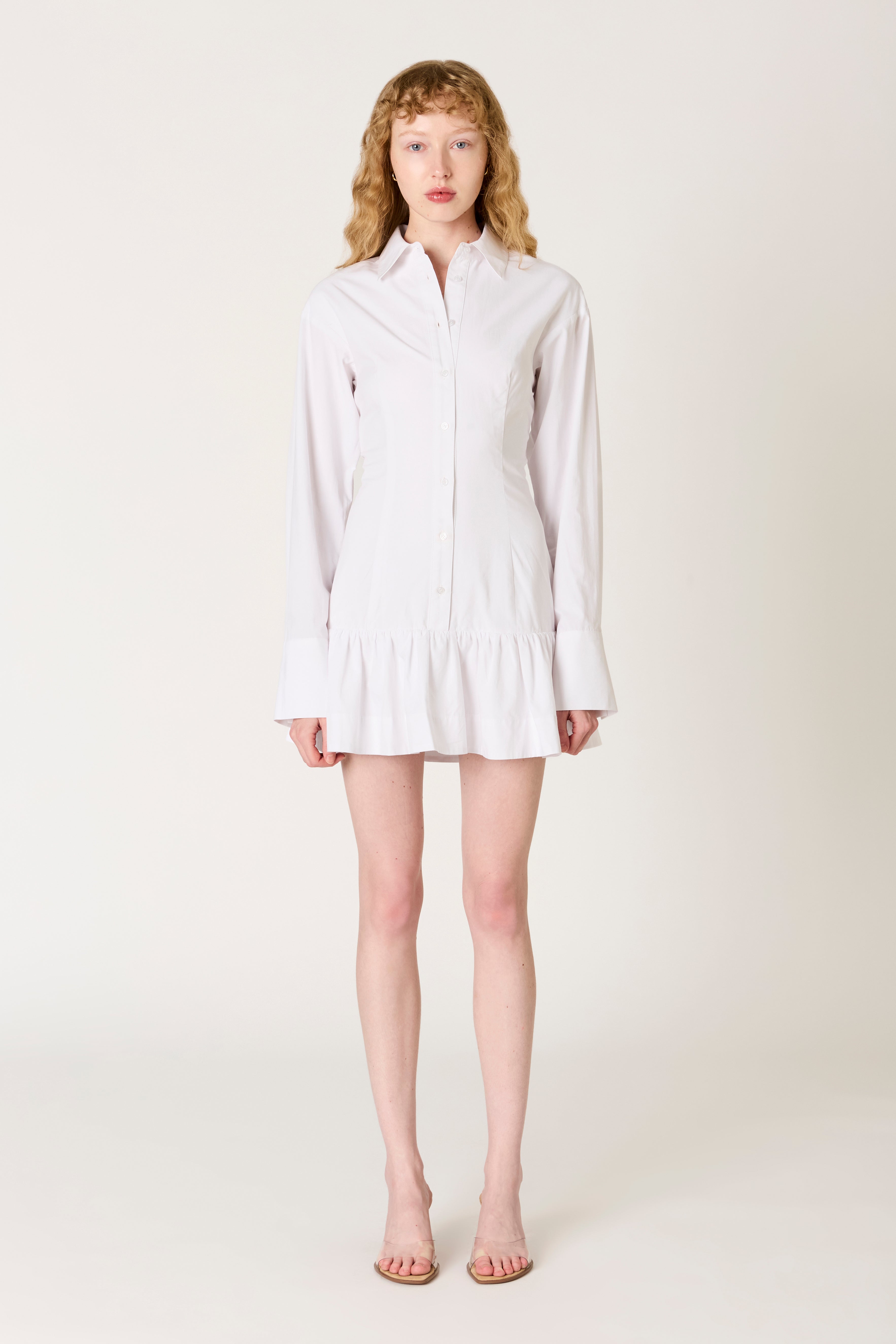 Rayo Dress in white front view