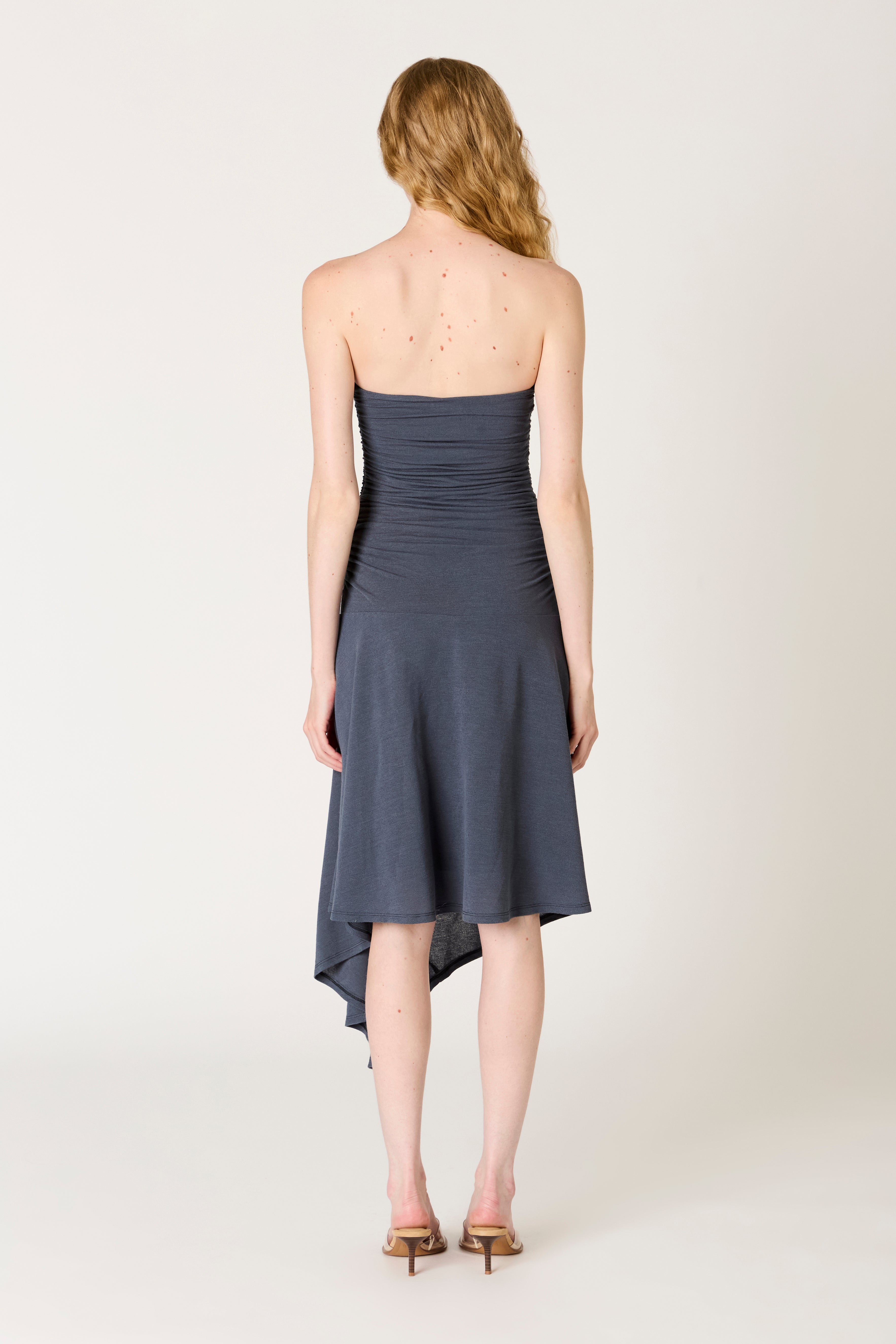 Sabela Dress in indigo back view