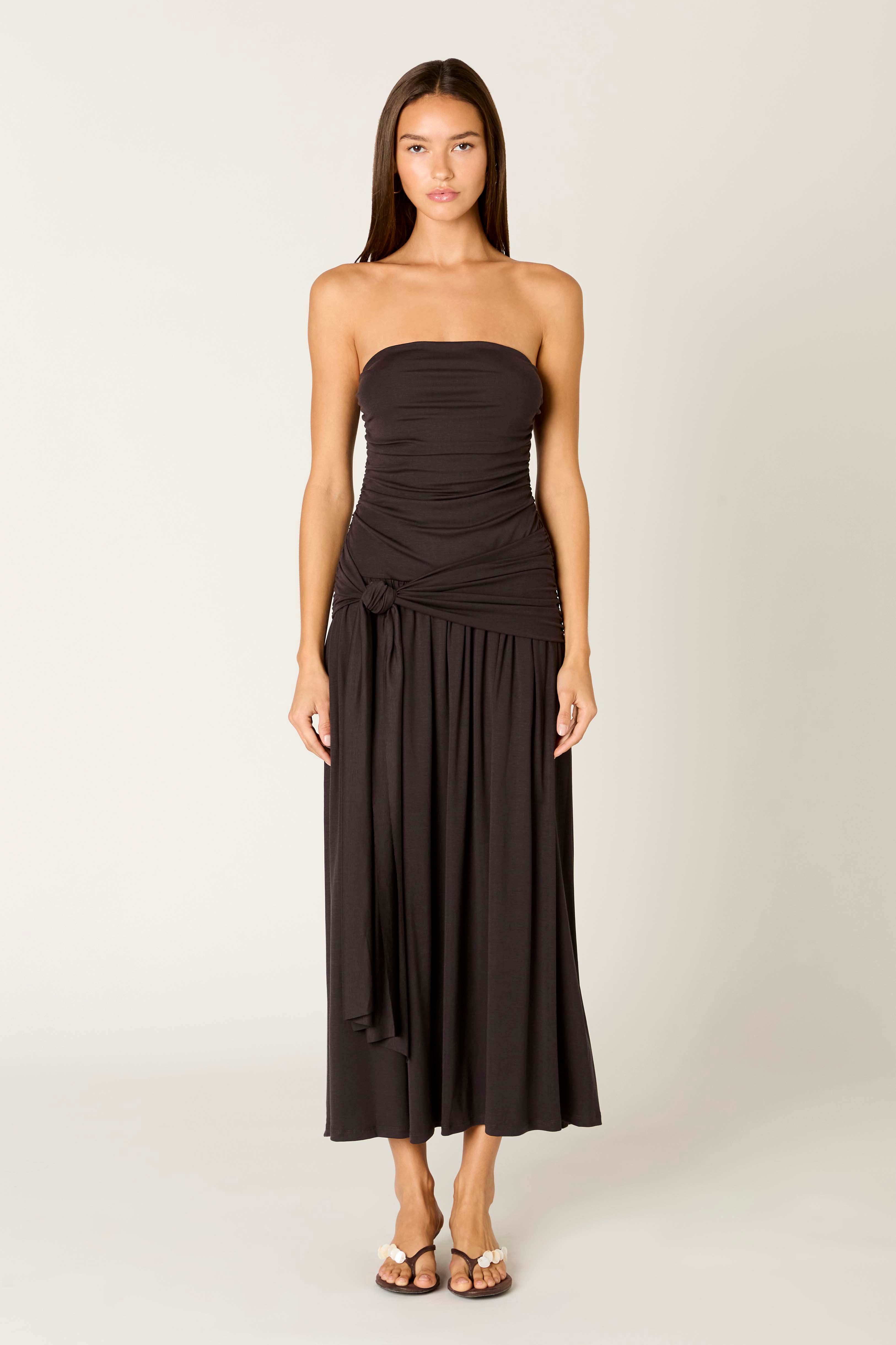 Sevilla Dress in coal front view