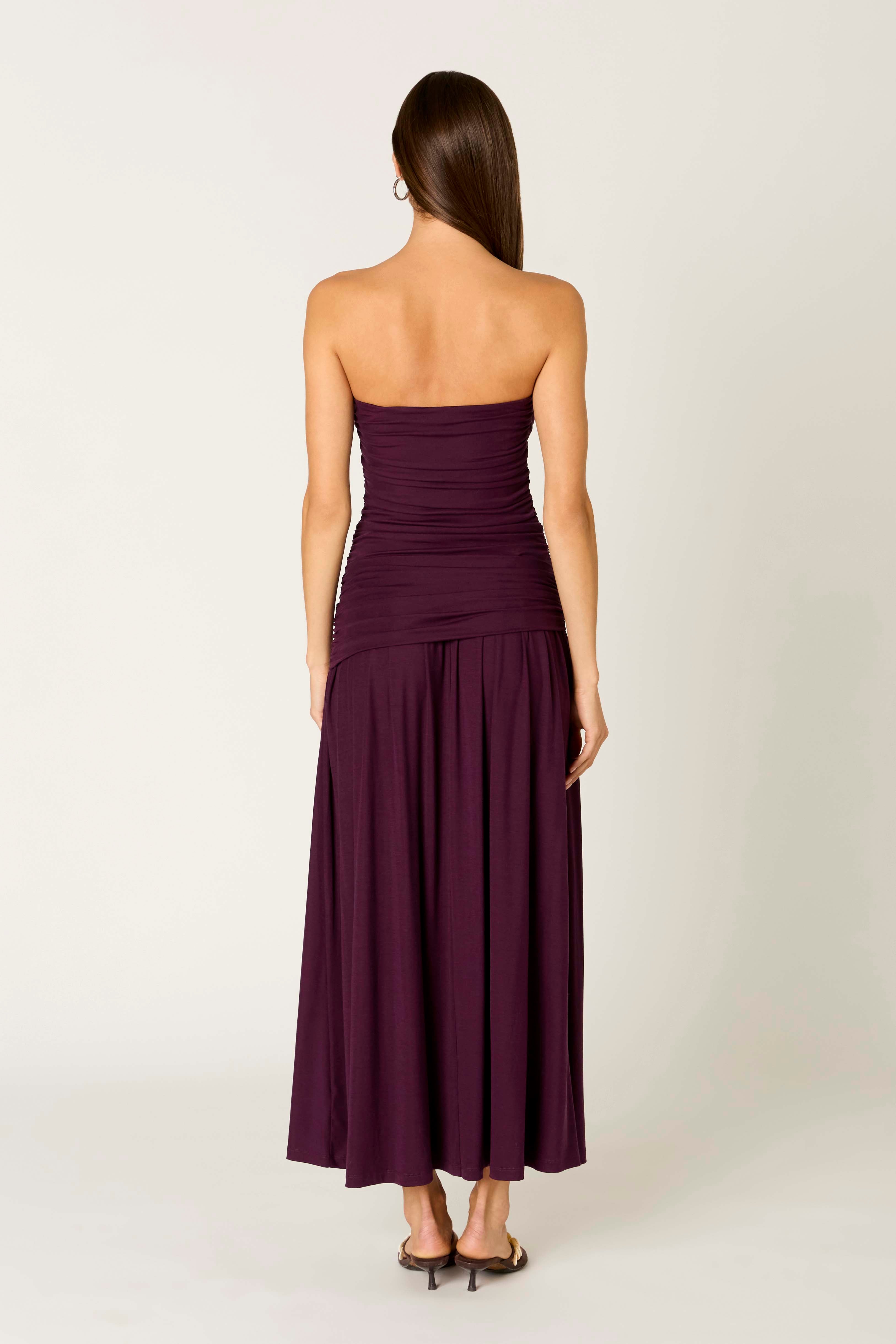 Sevilla Dress in plum back view