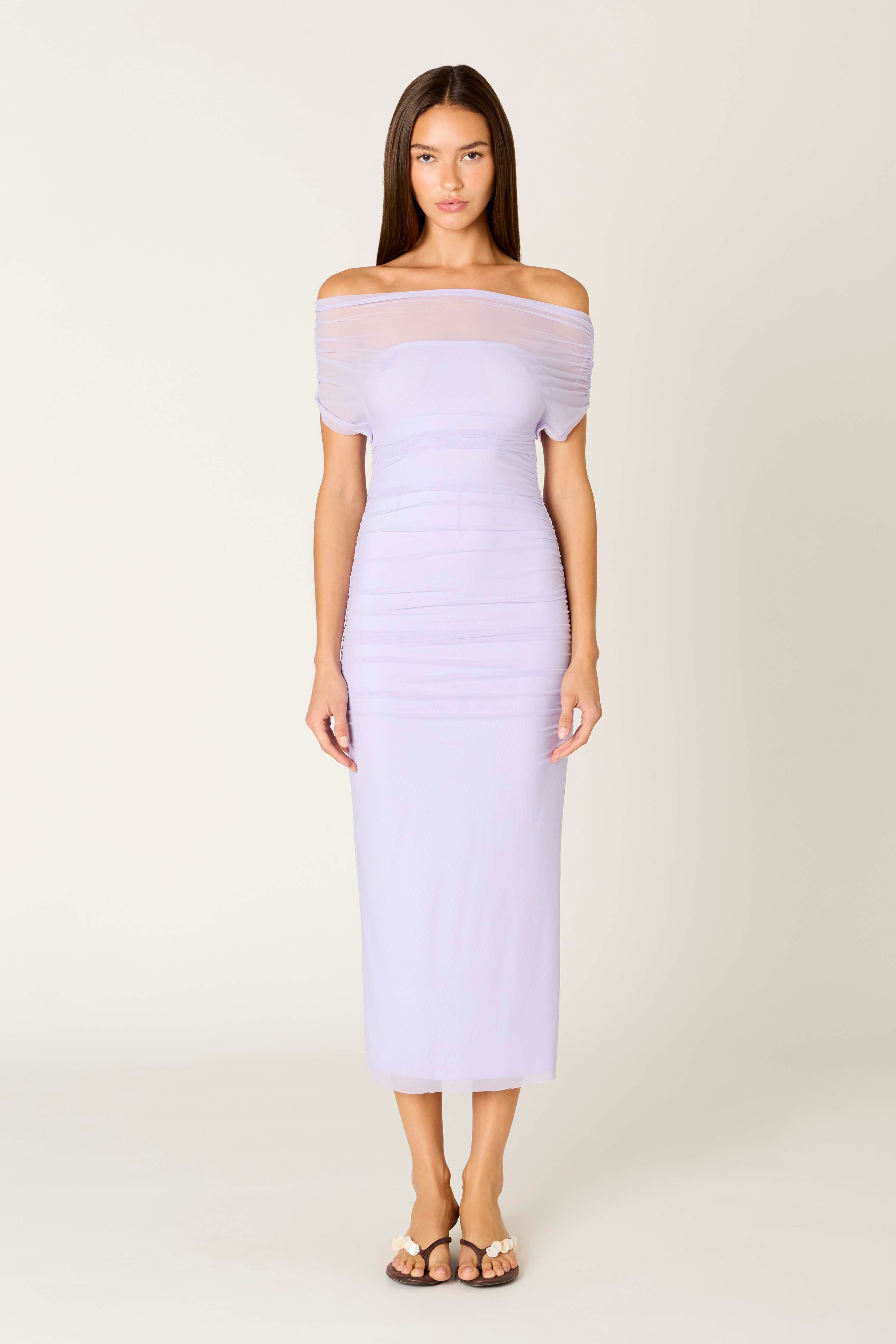 Aria Dress in lilac front view