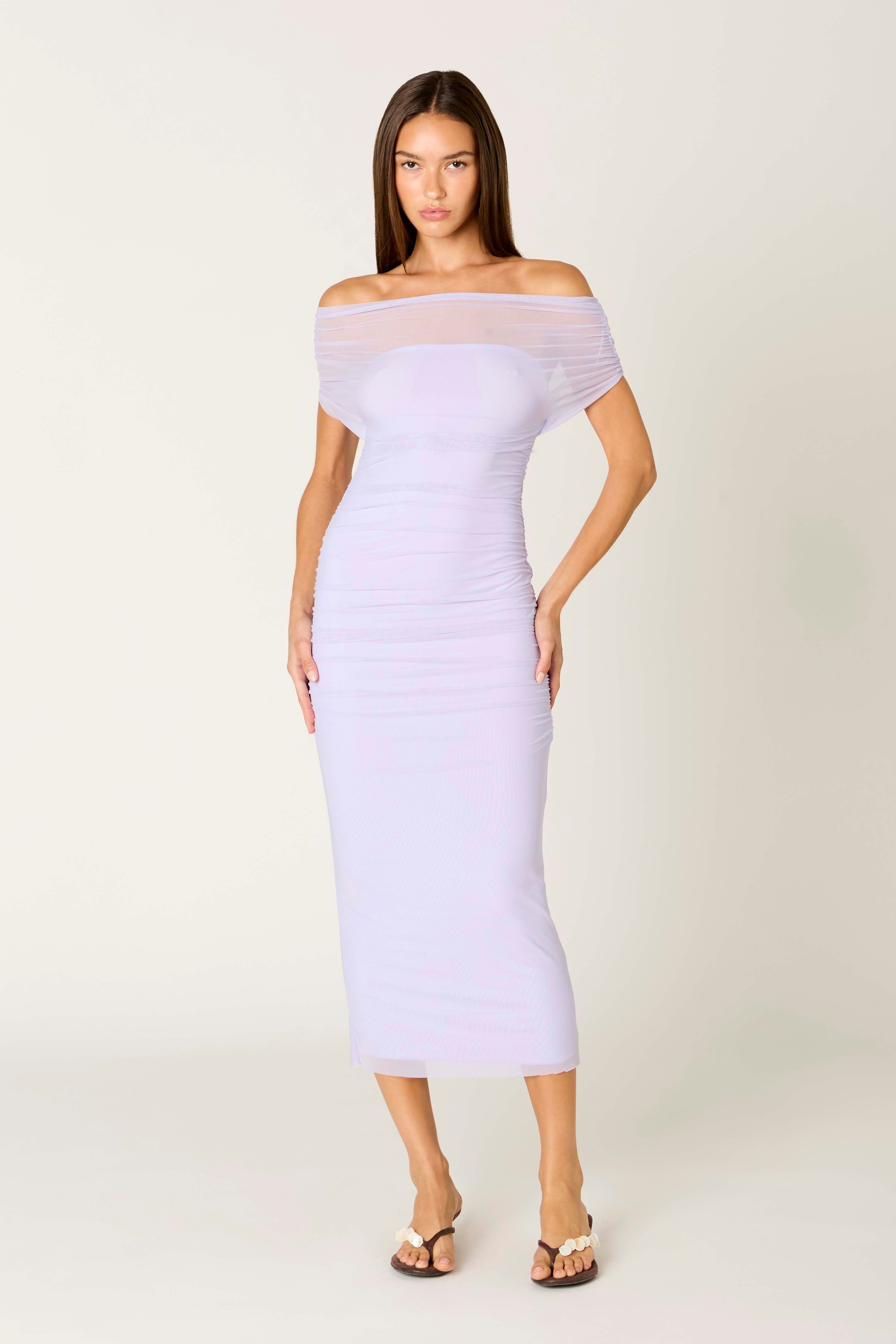 Aria Dress in lilac front view