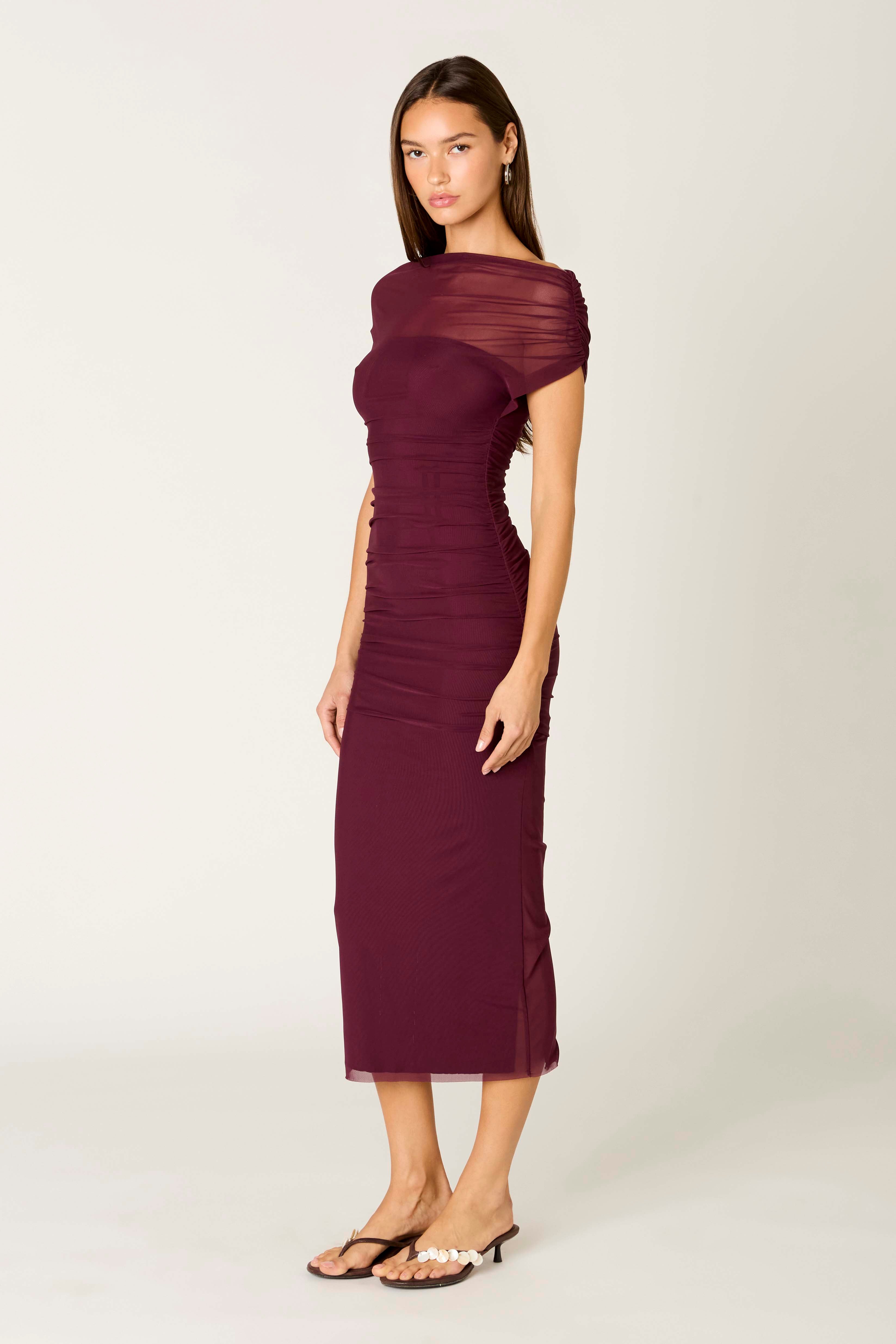 Aria Dress in plum side view