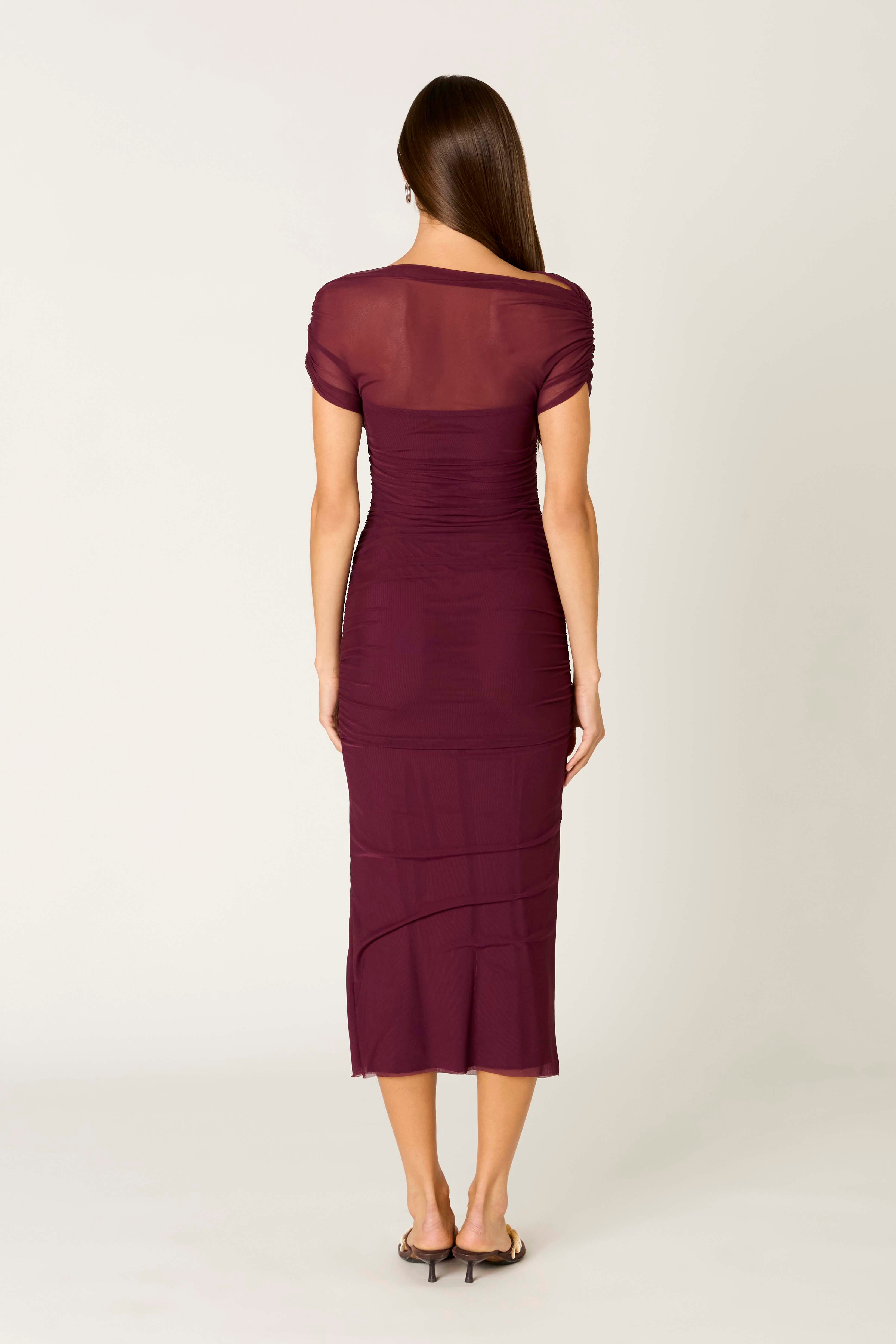 Aria Dress in plum back view