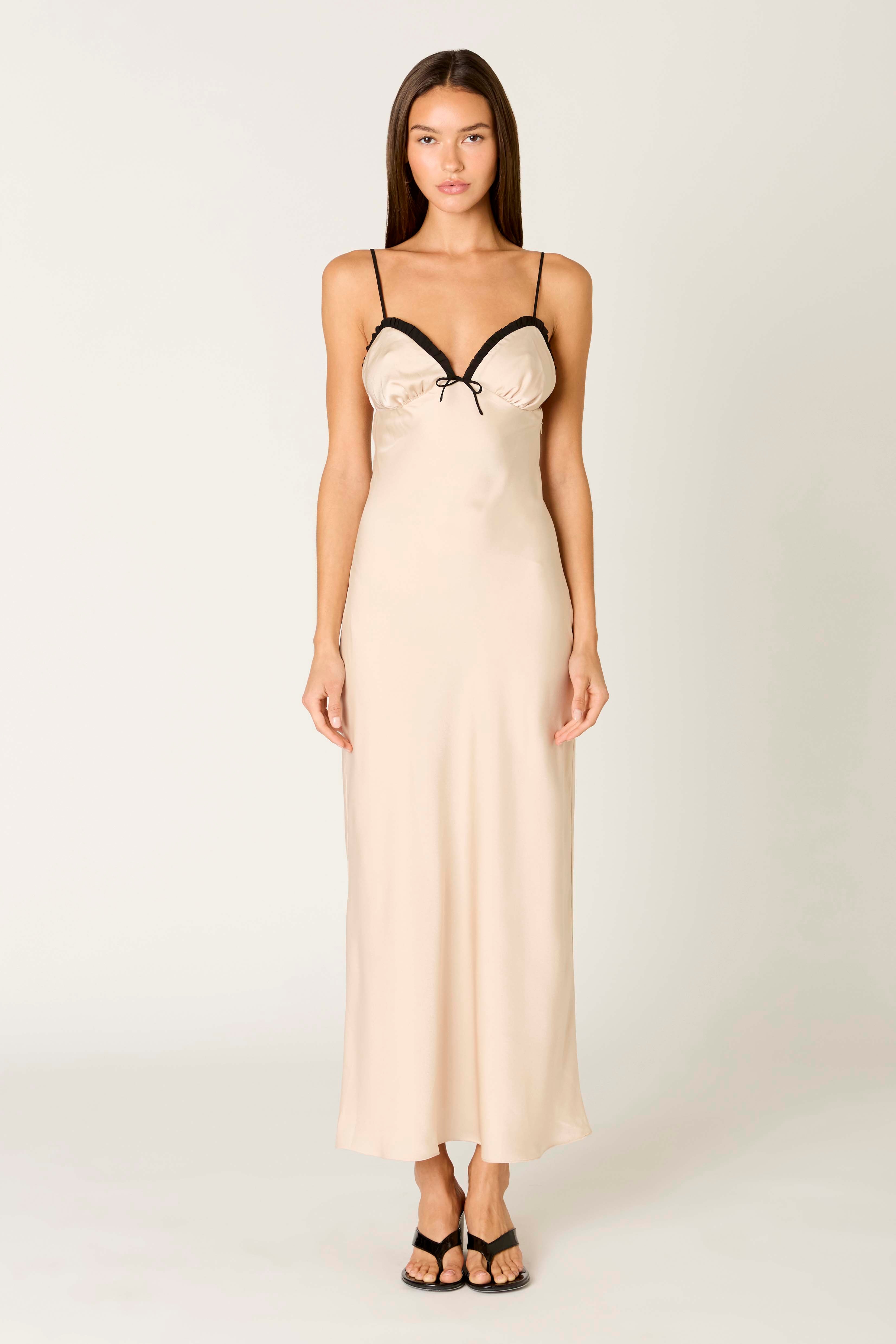 Camille Dress in ivory front view