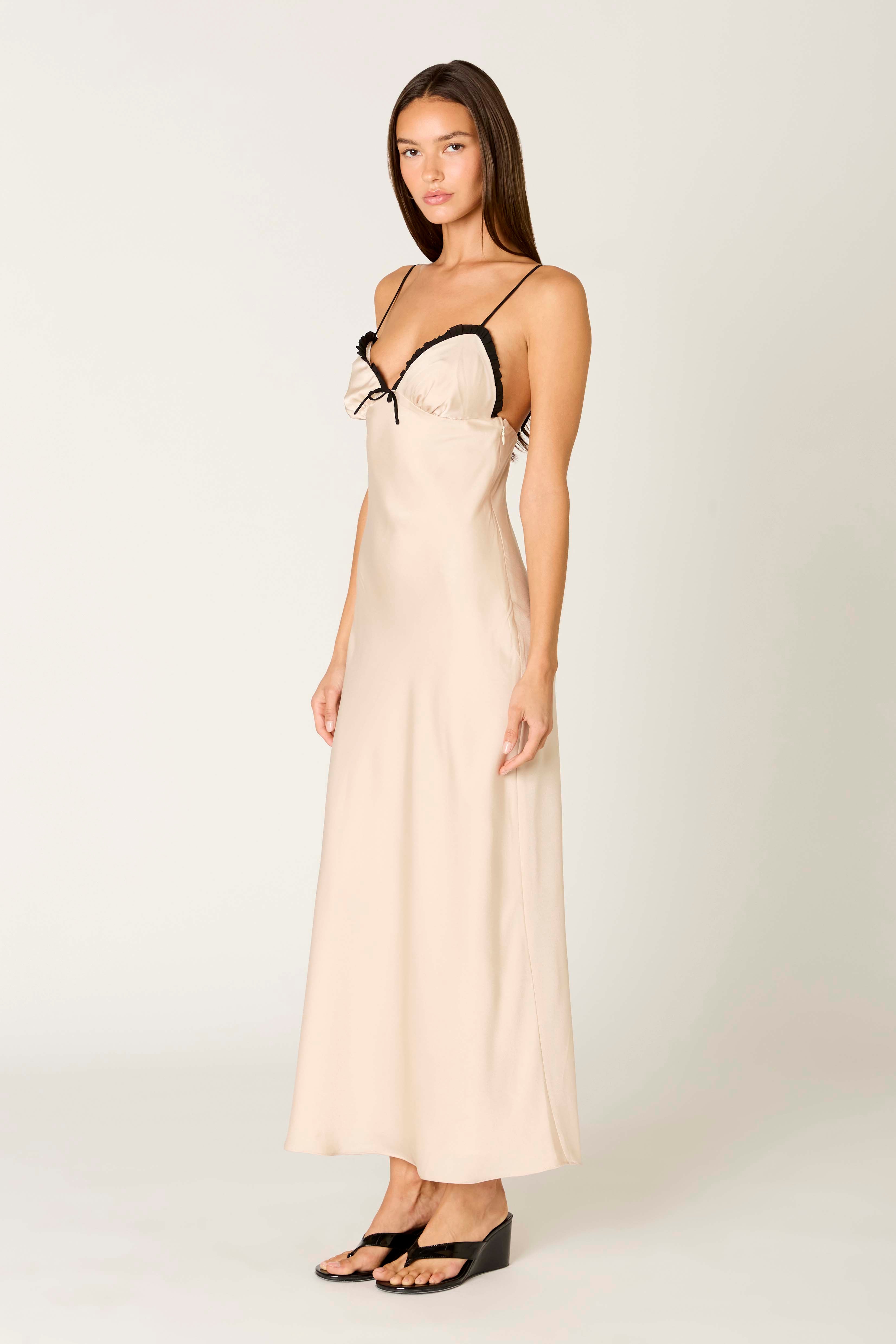 Camille Dress in ivory side view