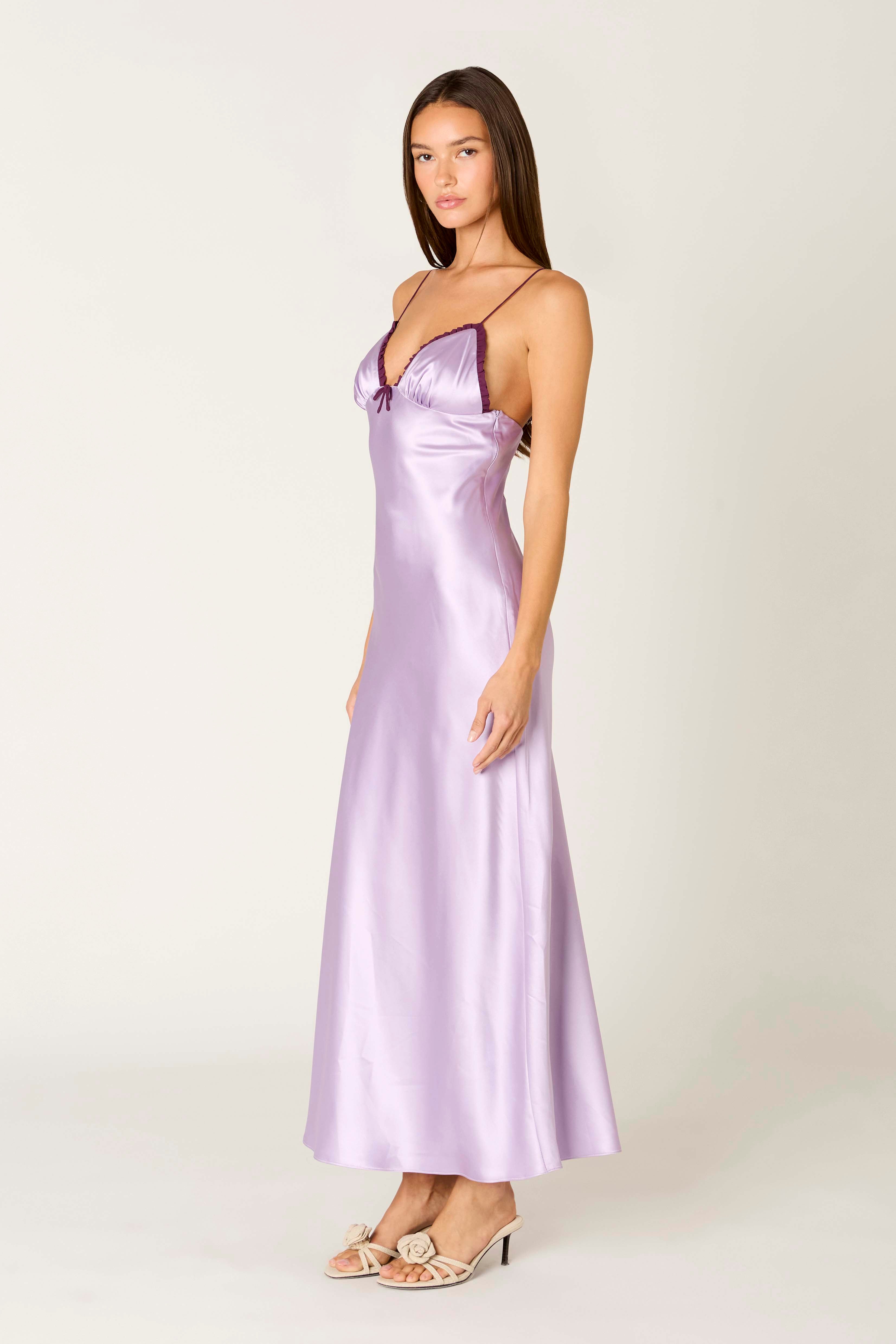 Camille Dress in lilac side view