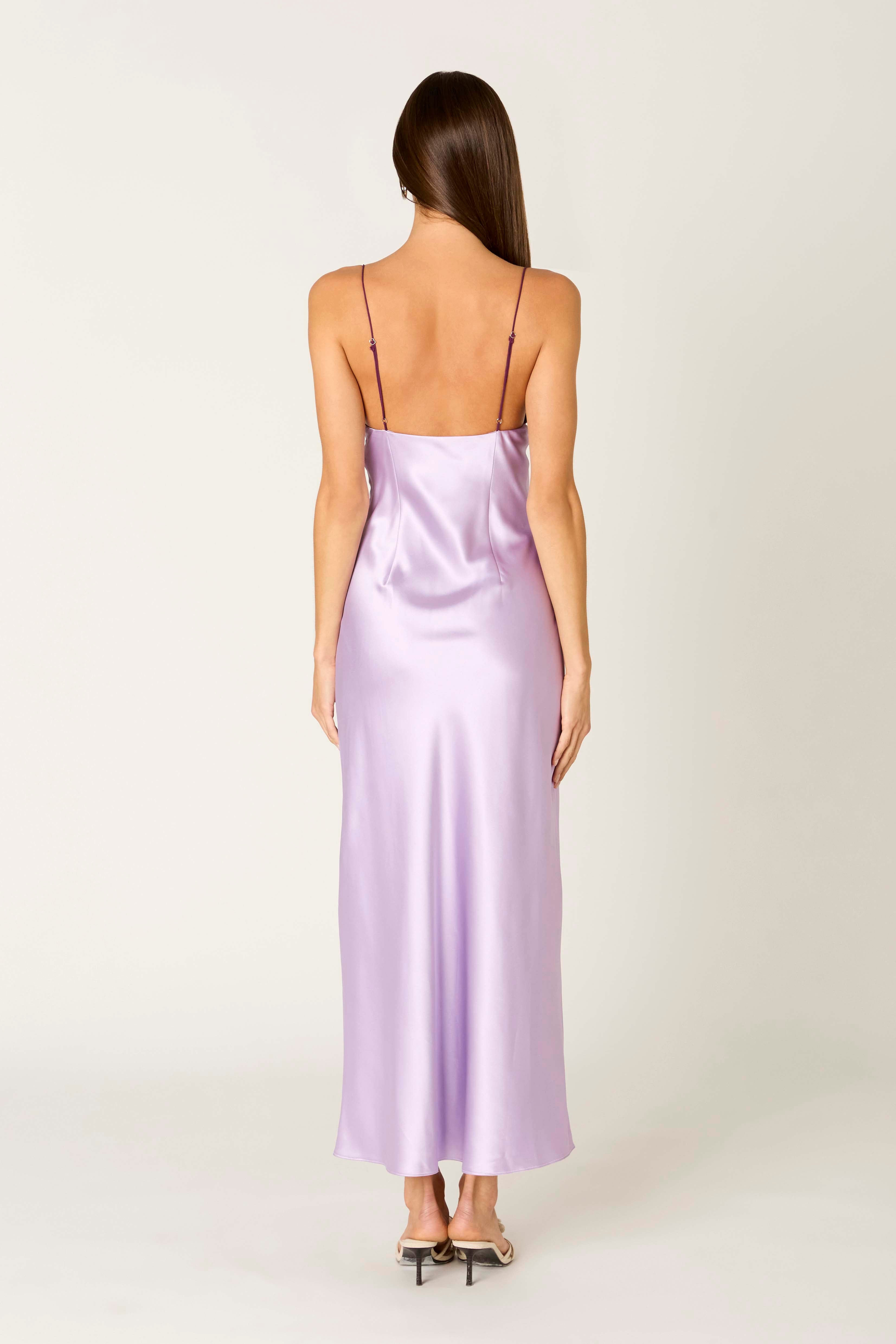 Camille Dress in lilac back view