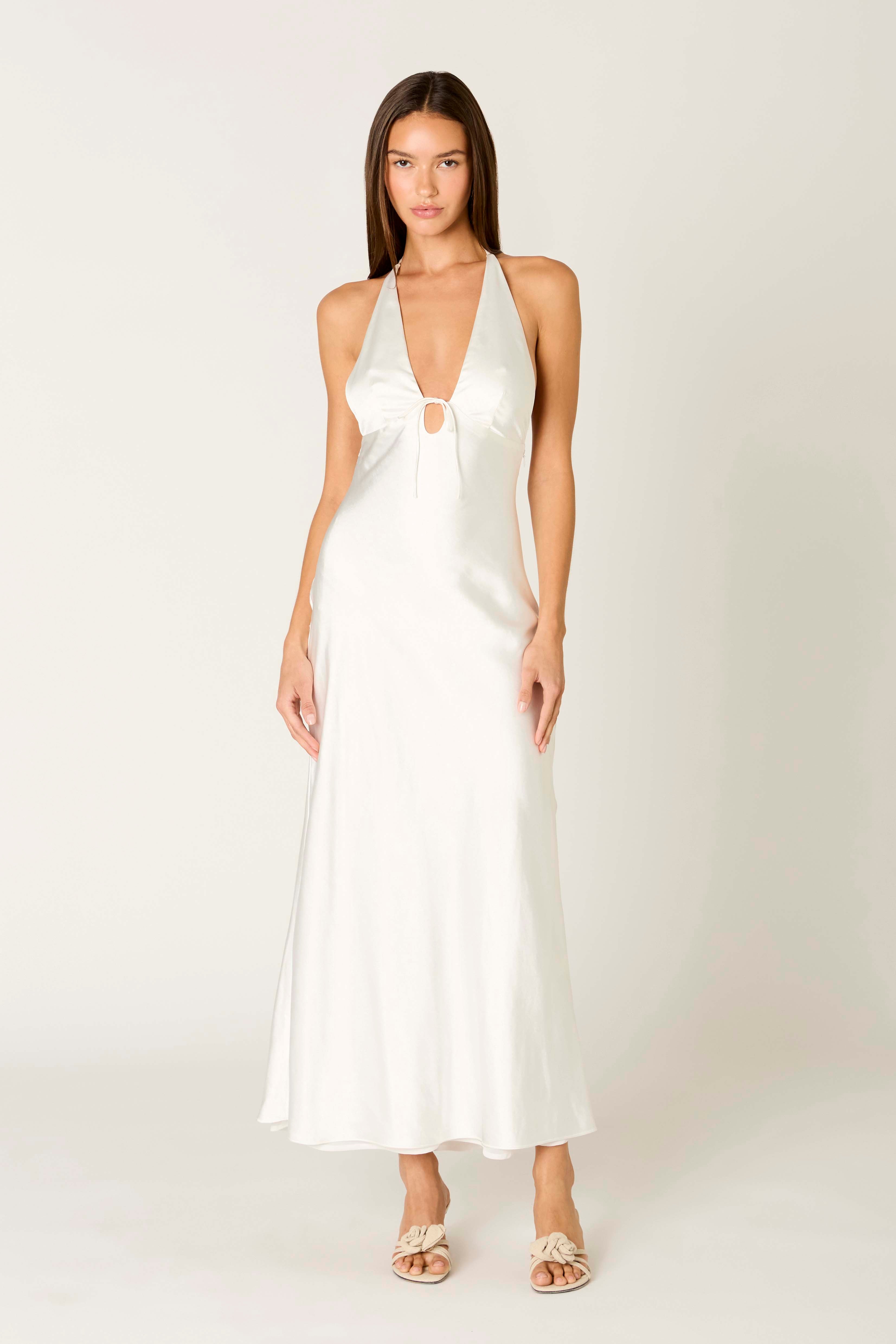 Otis Dress in white front view