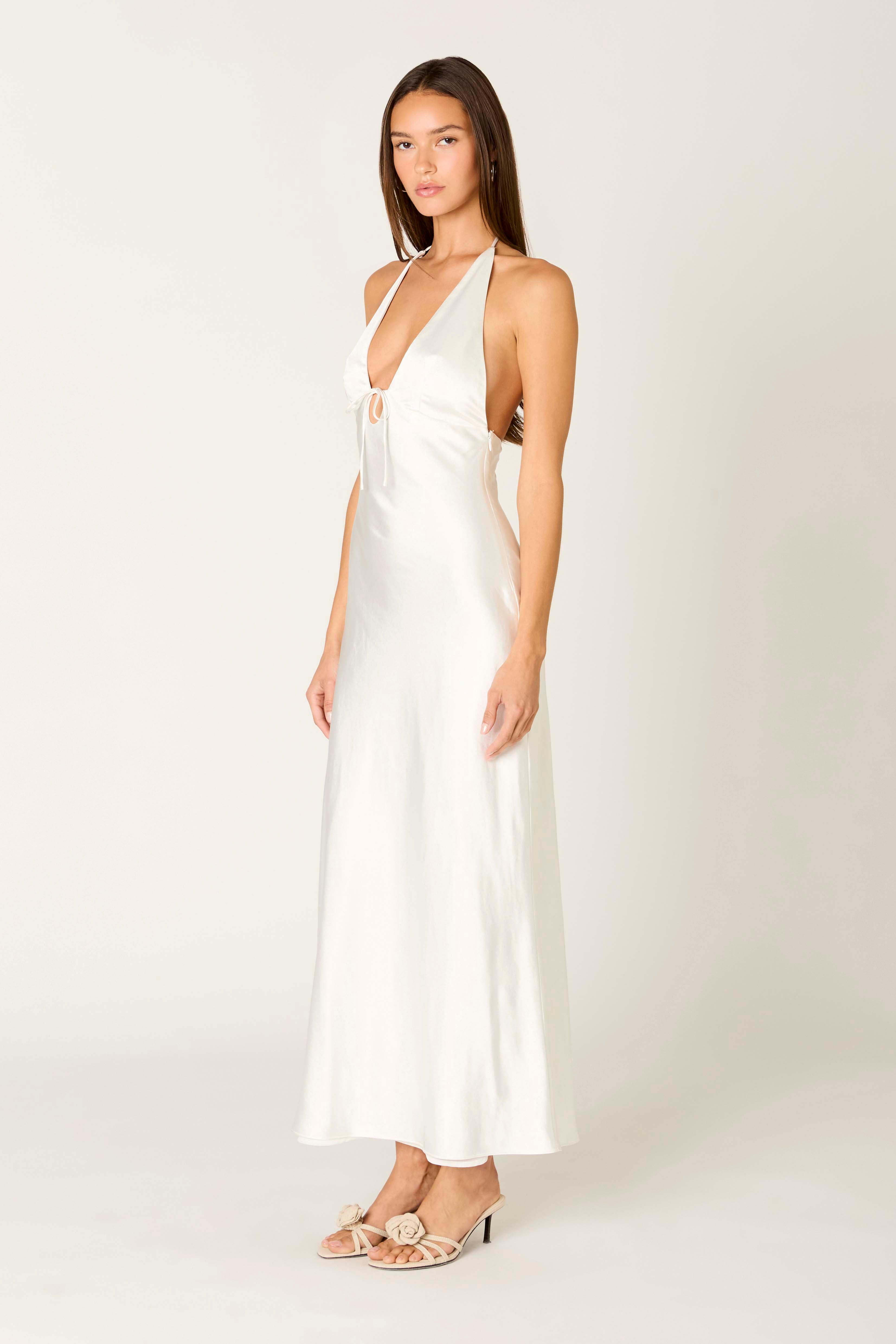 Otis Dress in white side view