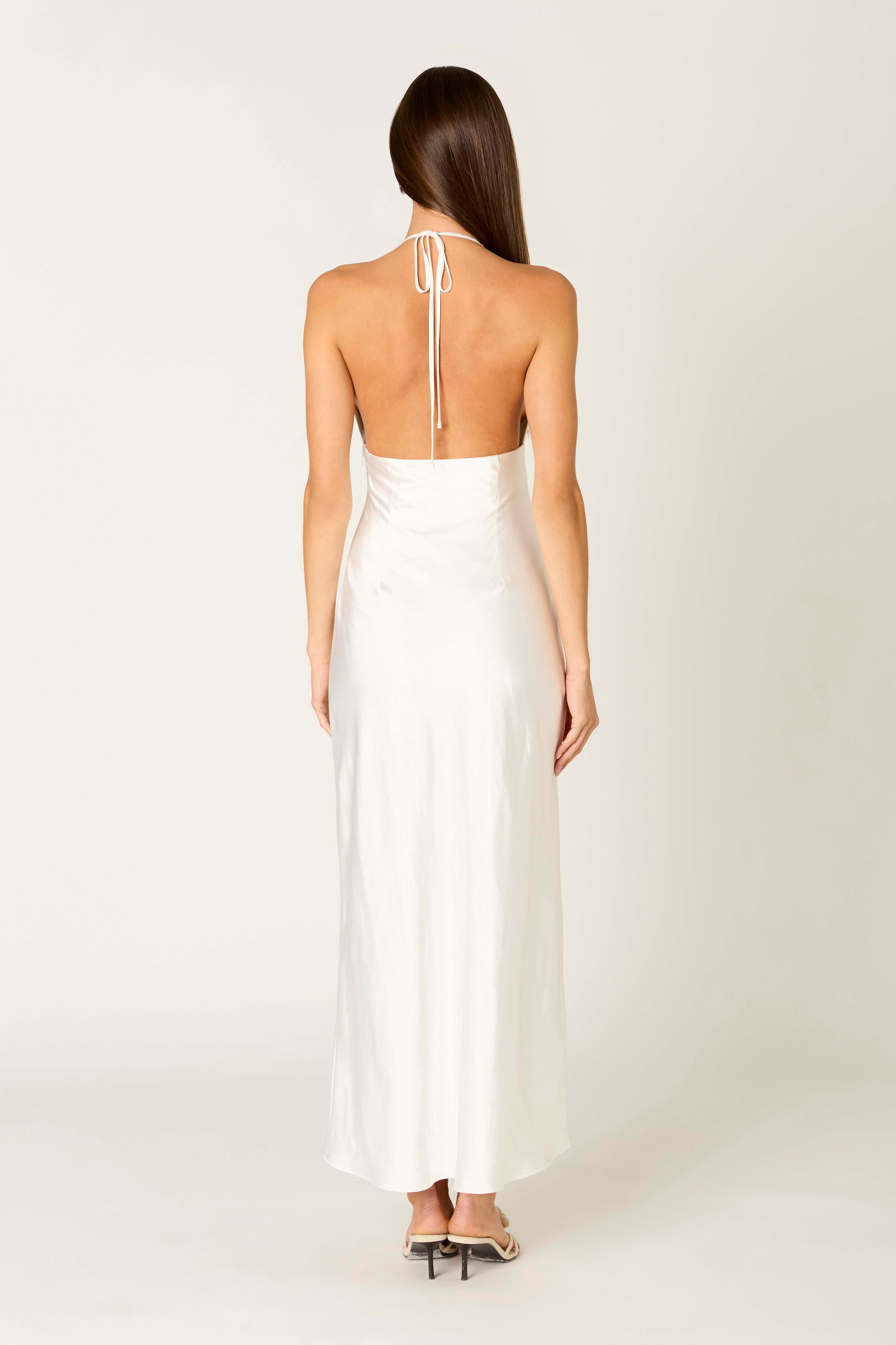 Otis Dress in white back view