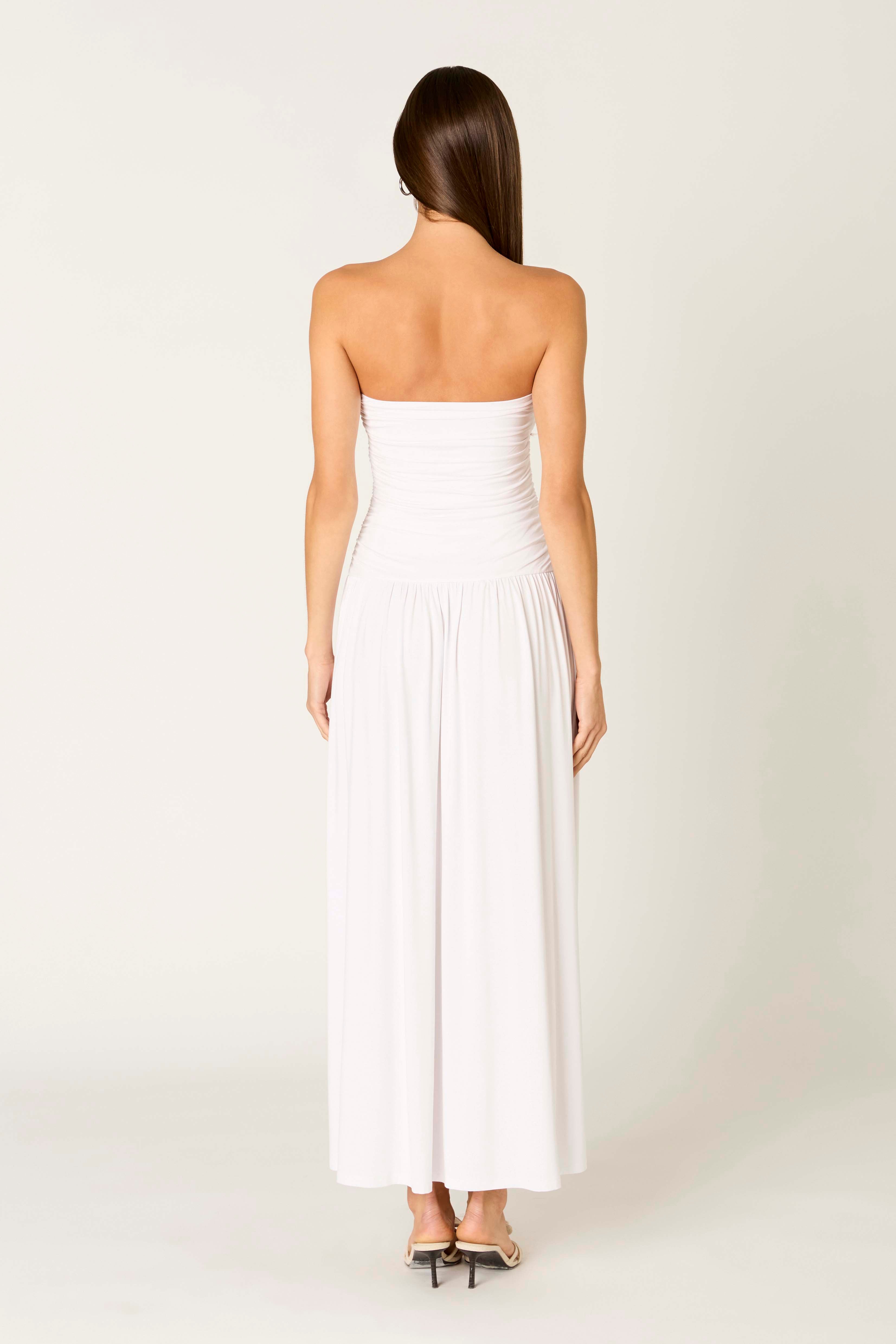 Viscose Santal Dress in white back view