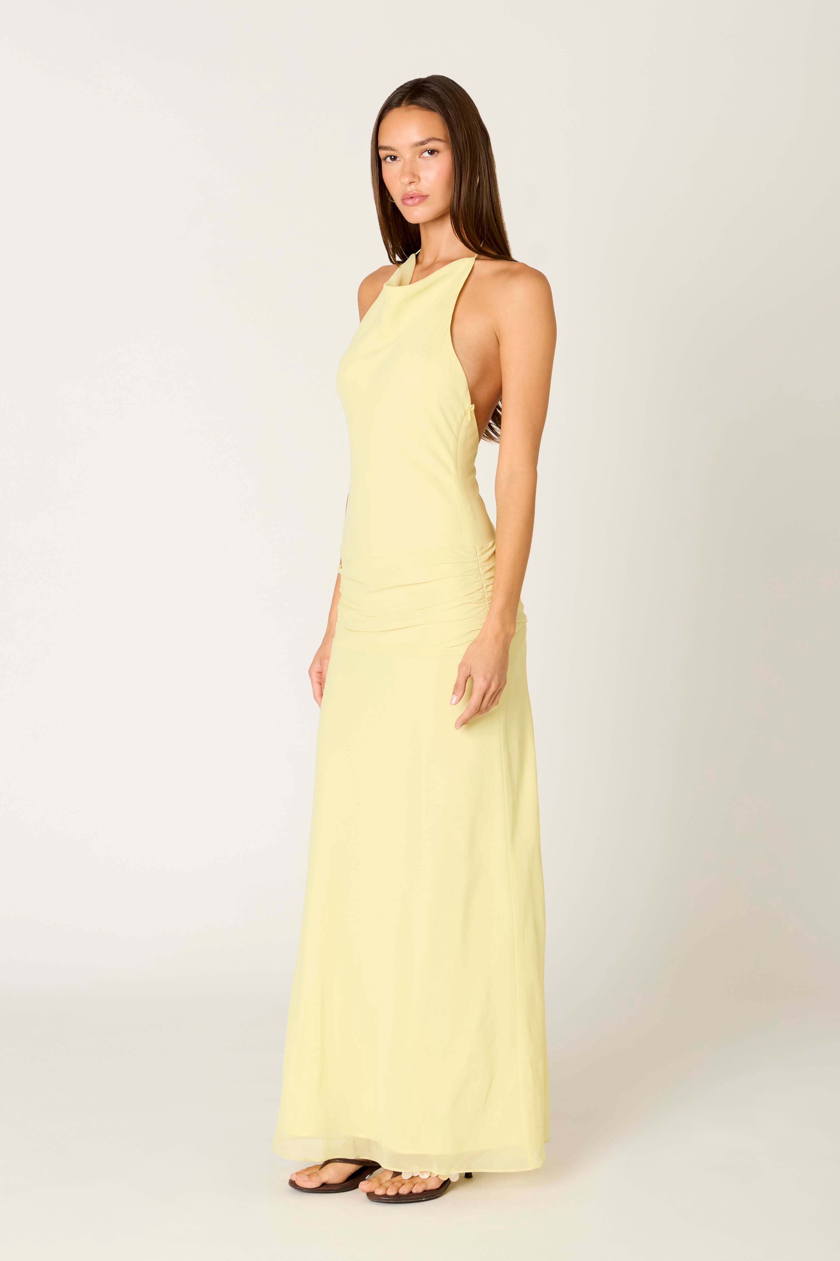 Giulia Dress in lemon side view