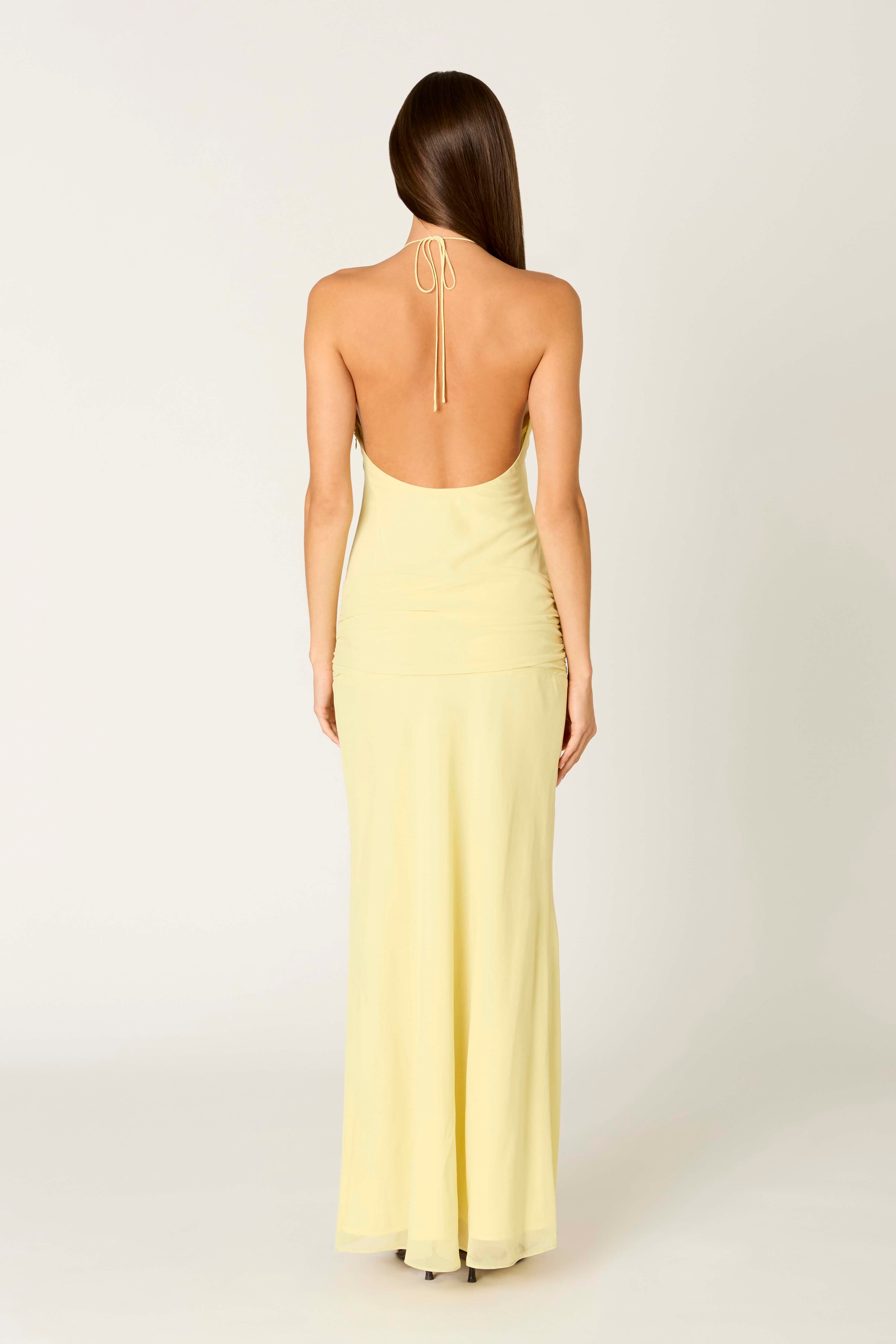 Giulia Dress in lemon back view