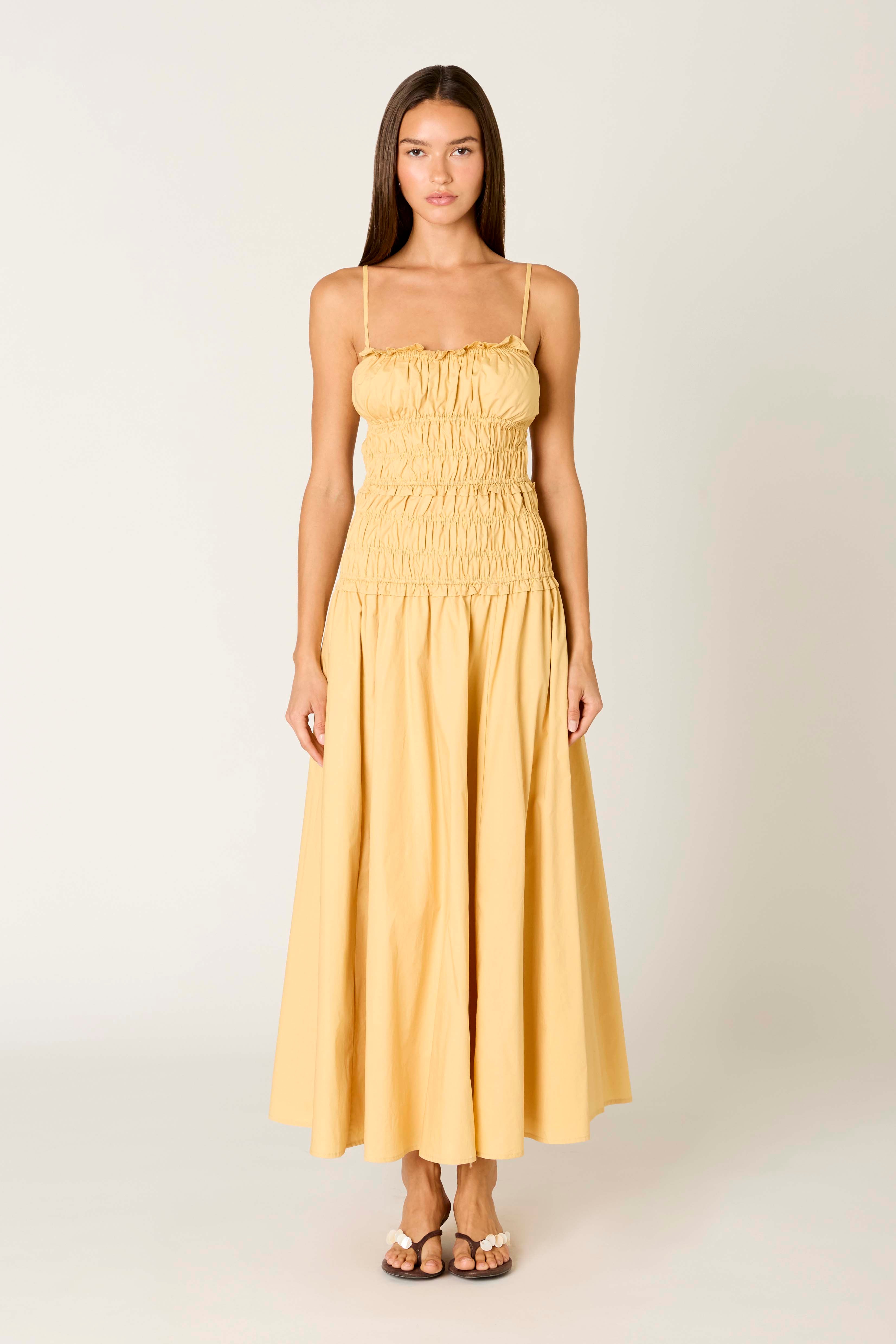 Dante Dress in maize front view