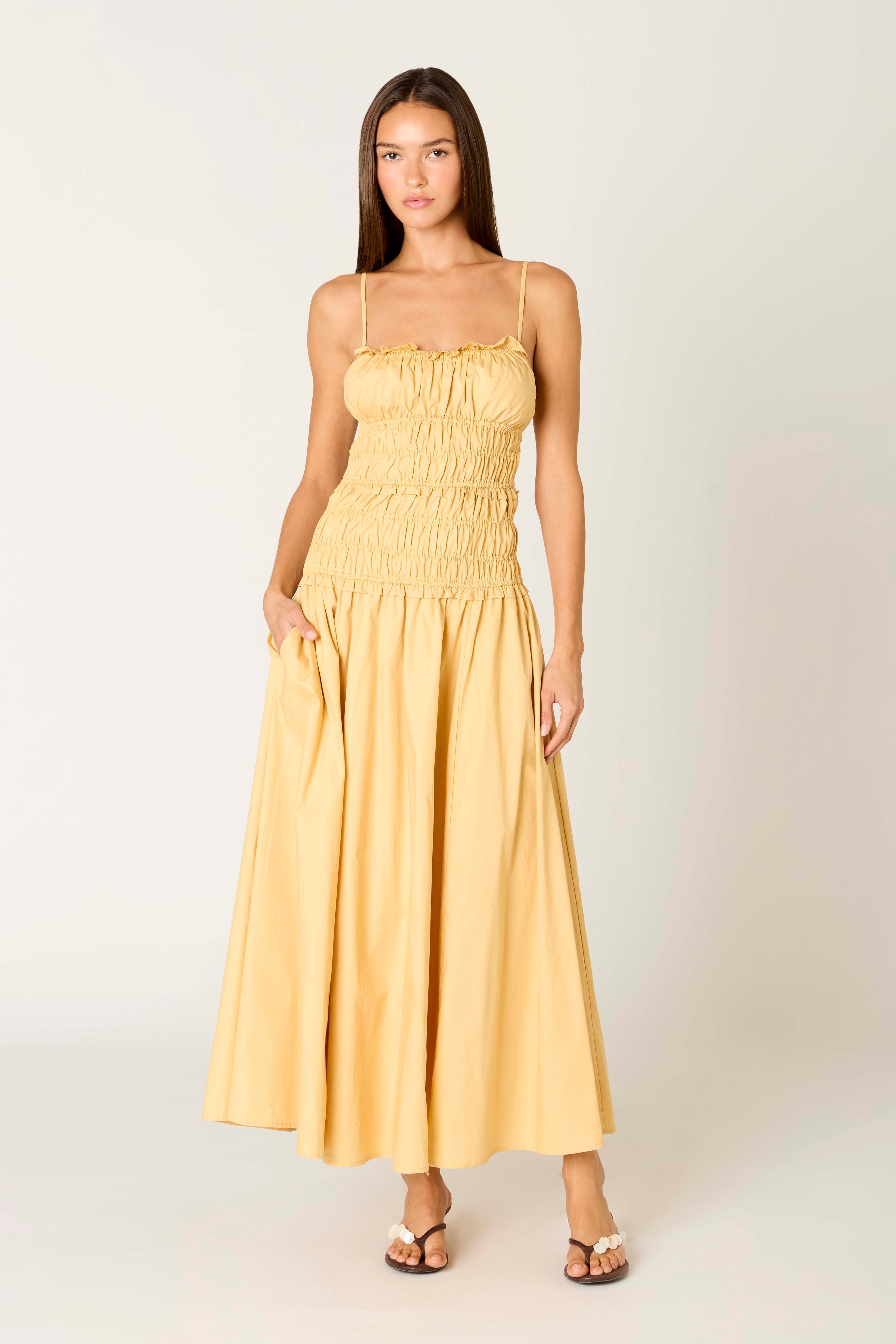 Dante Dress in maize front view